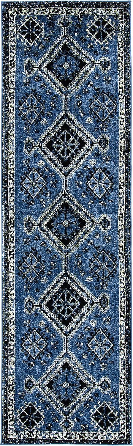 Vintage Hamadan VTH293 Power Loomed Runner Rug - Blue/Black - 2'3"x8' - Safavieh.