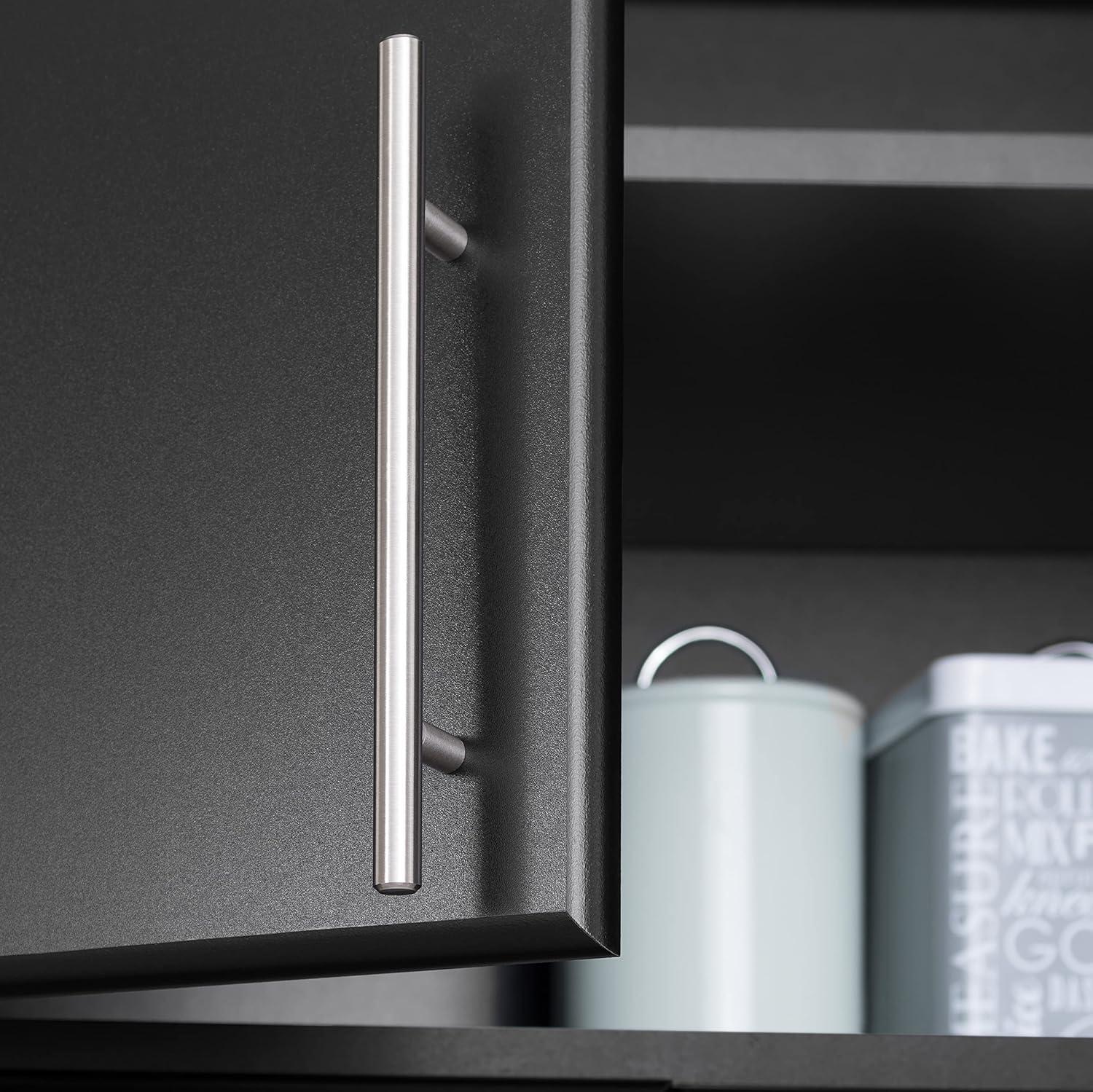 54" Elite Wall Cabinet Black - Prepac: Modern Laminated Storage, HangUps Collection, 2 Adjustable Shelves