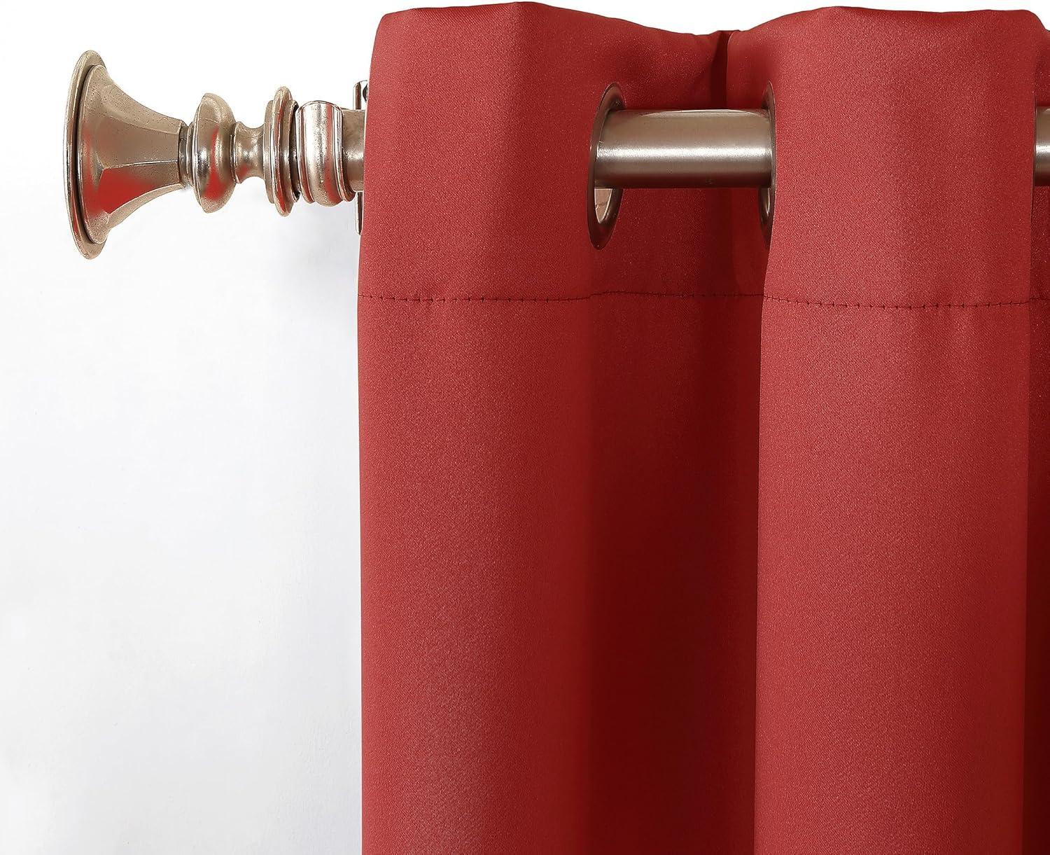 Sun Zero Talita 1 Piece Solid Print Room Darkening Curtain Panel, 40" X 63", 40"X63", Brick Red