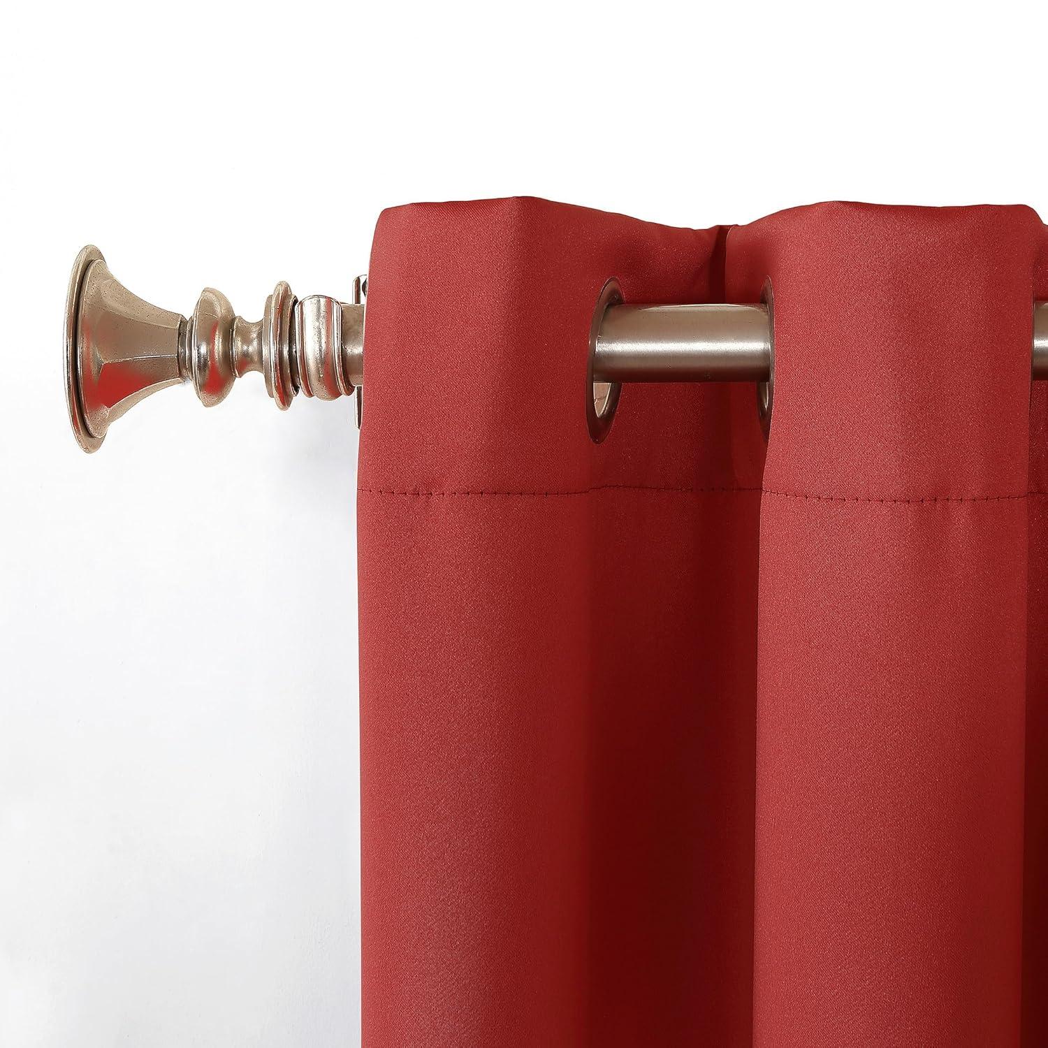 Sun Zero Talita 1 Piece Solid Print Room Darkening Curtain Panel, 40" X 63", 40"X63", Brick Red