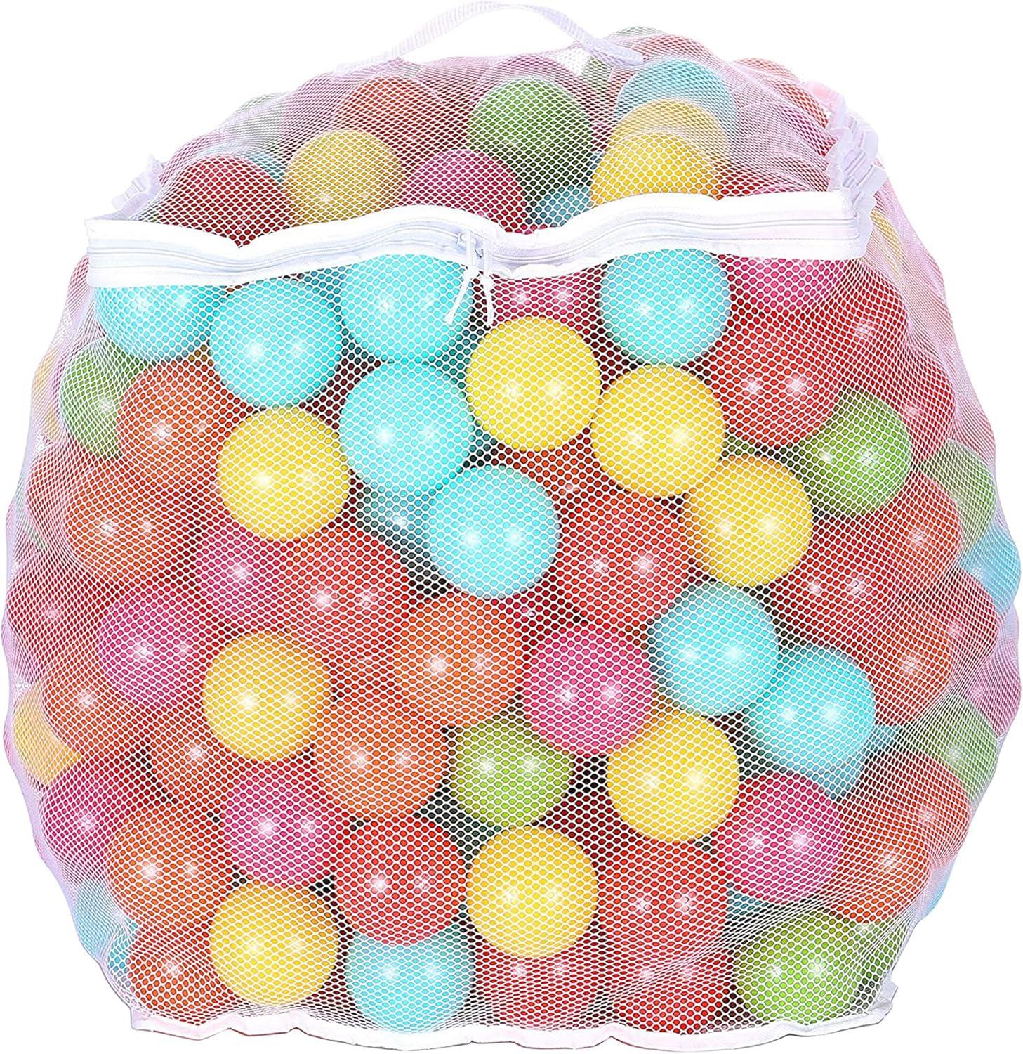 BalanceFrom Fitness 2.3" 400 Crush Proof Play Pit Balls with Mesh Storage Bag for Playpens, Bounce Houses, and Kiddie Pools, Multicolor (2 Pack)