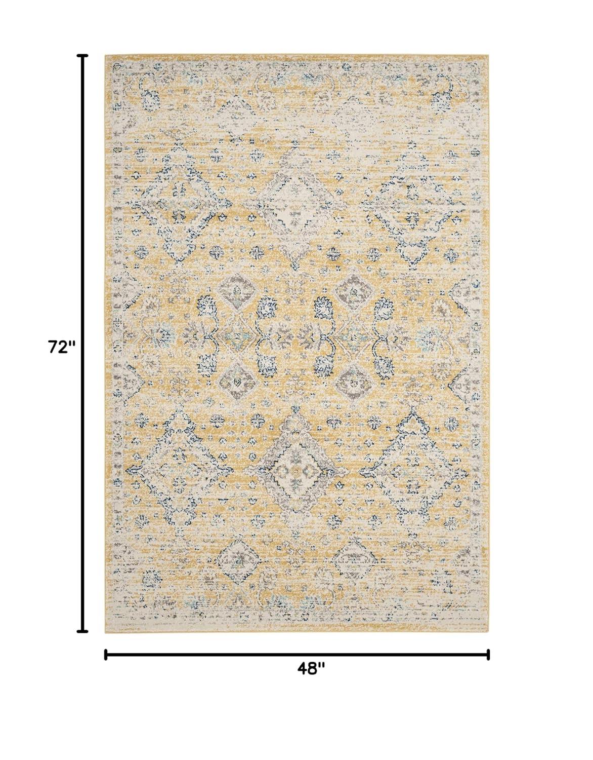 Evoke EVK224 Power Loomed Area Rug - Gold/Ivory - 4'x6' - Safavieh.
