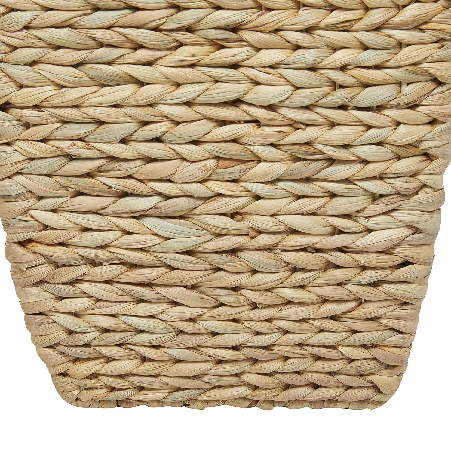 CosmoLiving by Cosmopolitan Seagrass Handmade Storage Basket with Liner and Matching Tops, Set of 2 22", 18"H, Light Brown