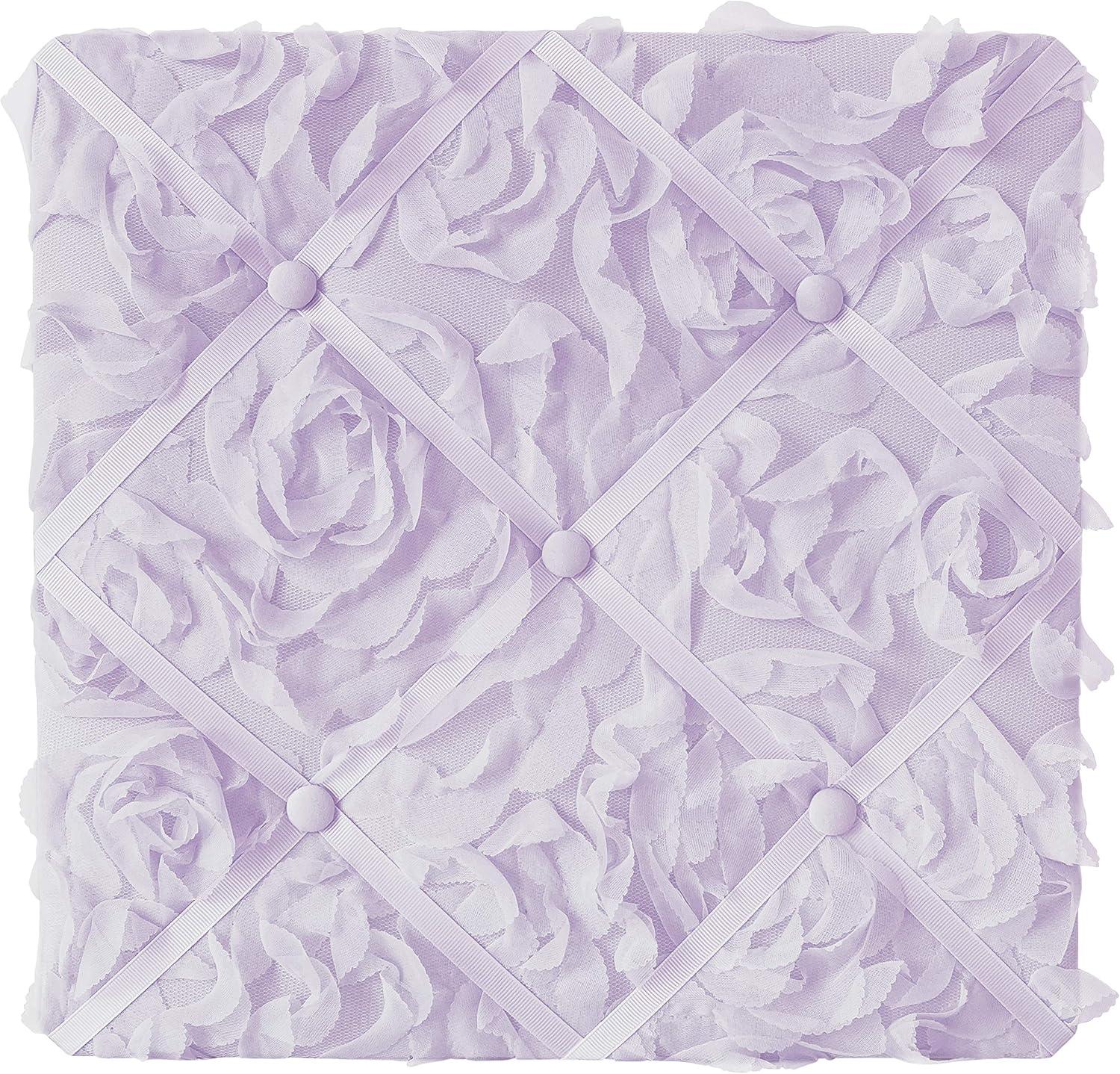 Lavender Rose Fabric Memo Board with Button Detail