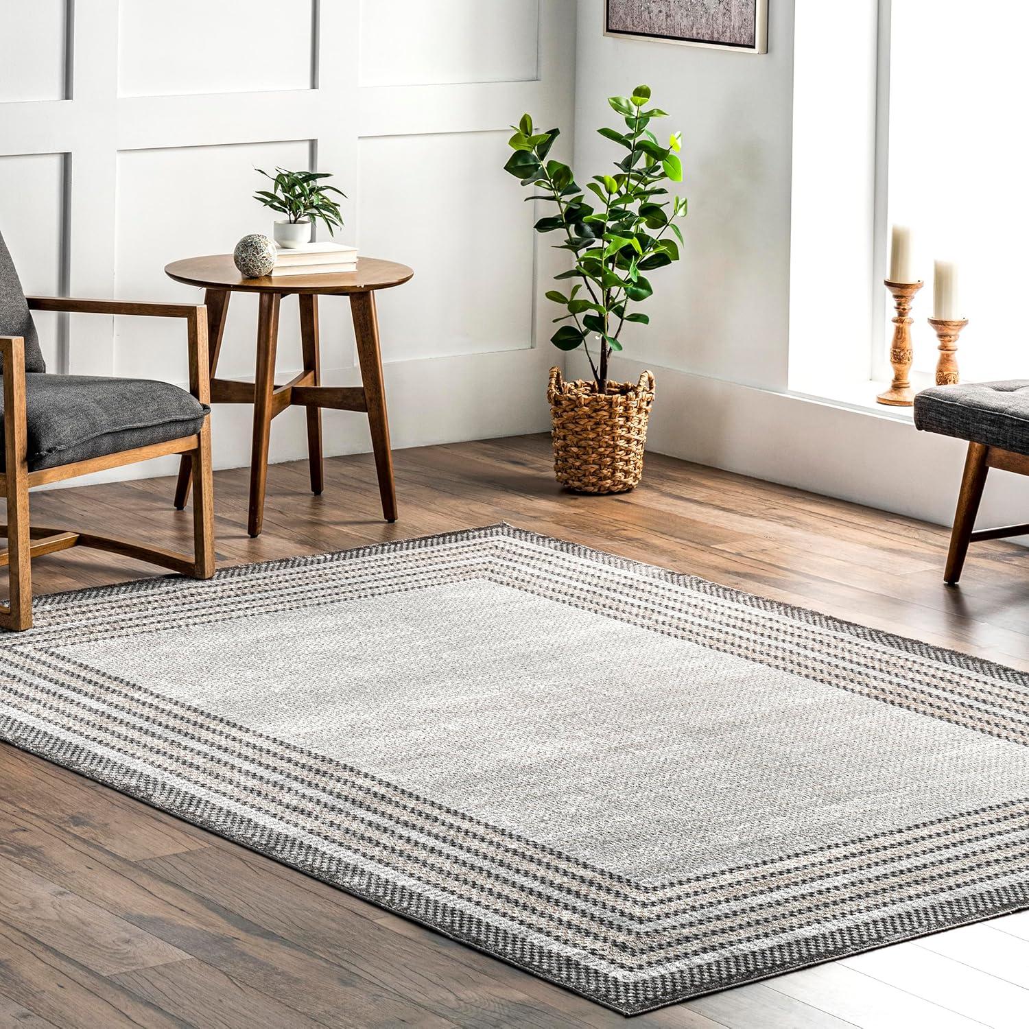 Nuloom Kyleigh Pet Friendly Machine Washable Southwestern Area Rug, 3' 3" x 5', Dark Grey