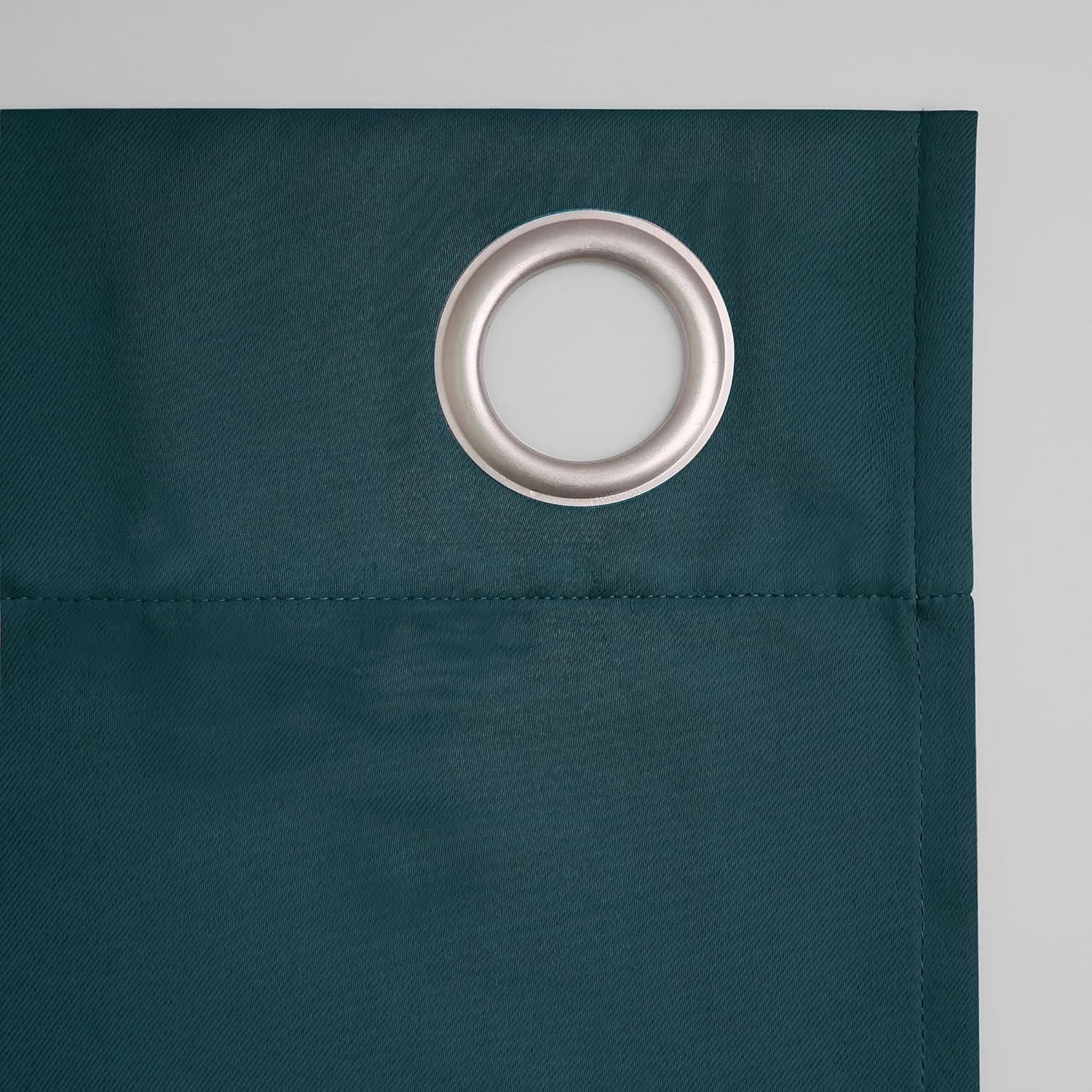 Sun Zero Nolan 1-Piece Energy Saving Blackout Grommet Curtain Panel, 40"x95", Teal