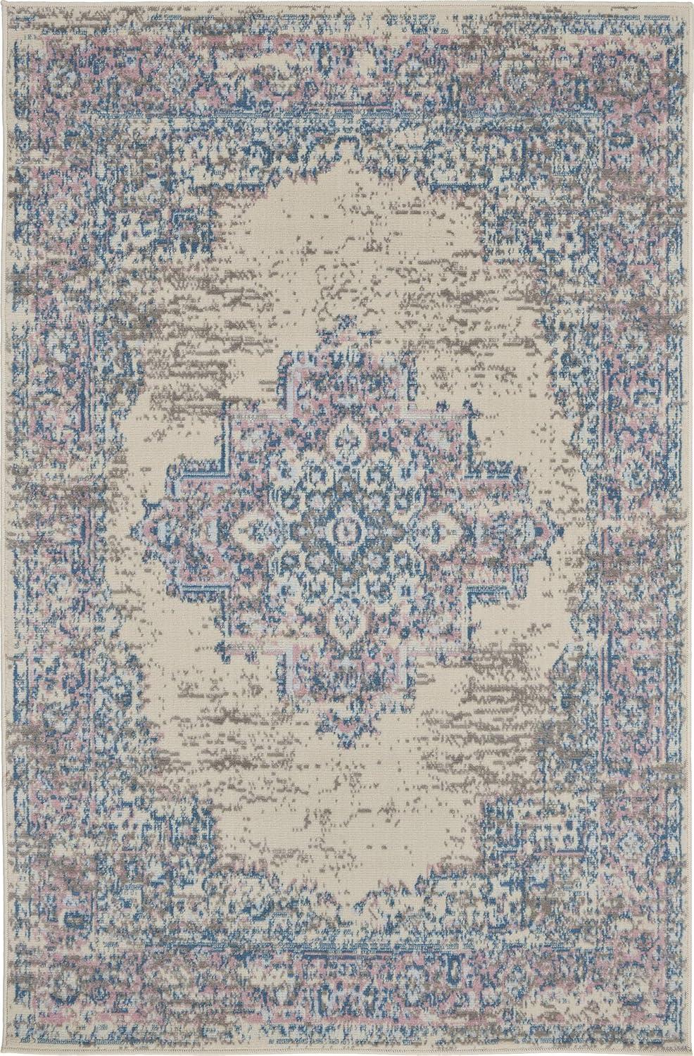 Nourison Grafix GRF14 Ivory/Pink Area Rug - Ivory/Pink 3' x 5'