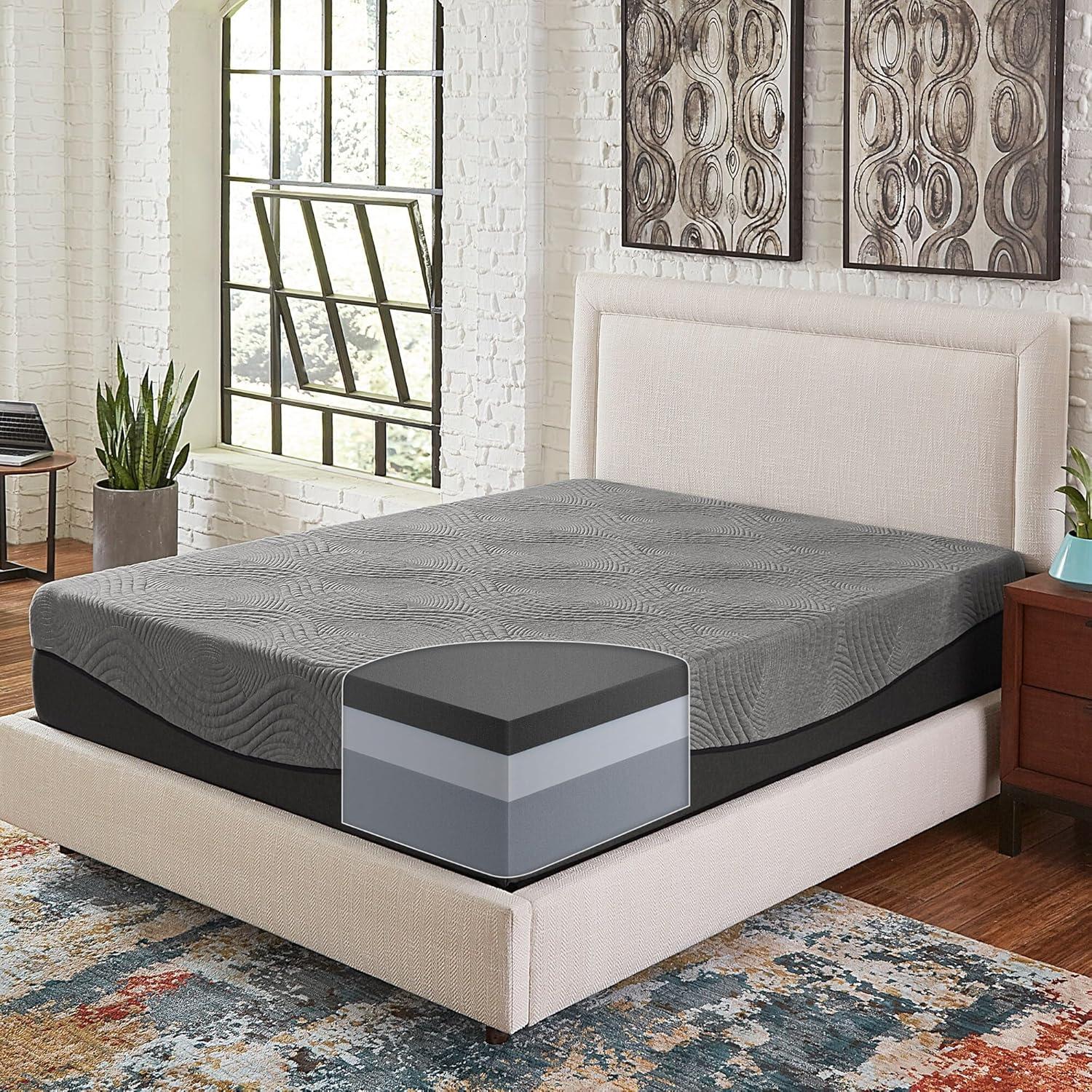 Slumber Solutions  Active 12-inch Charcoal Memory Foam Mattress King