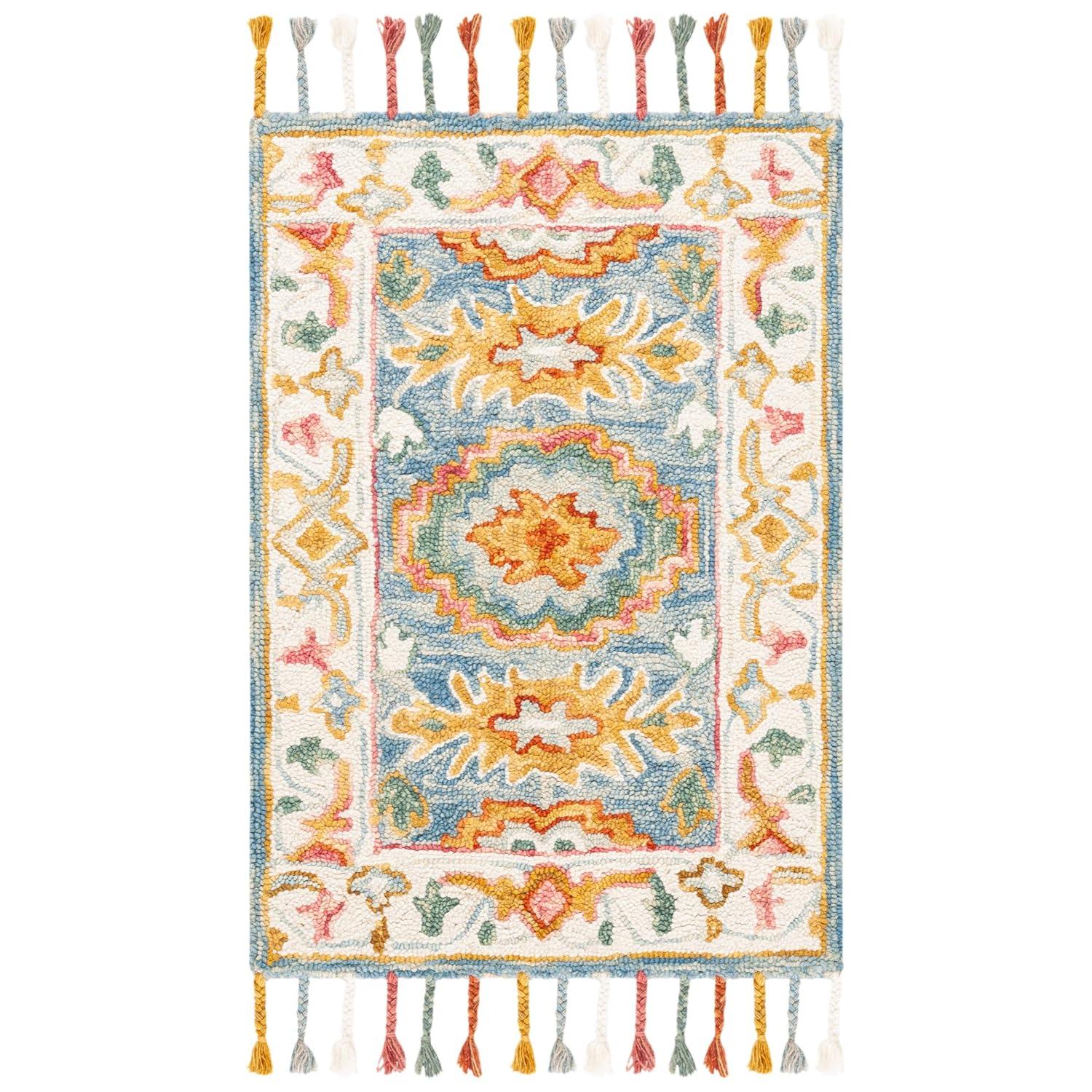 Aspen APN117 Hand Tufted Indoor Accent Rug - Blue/Ivory - 2'x3' - Safavieh