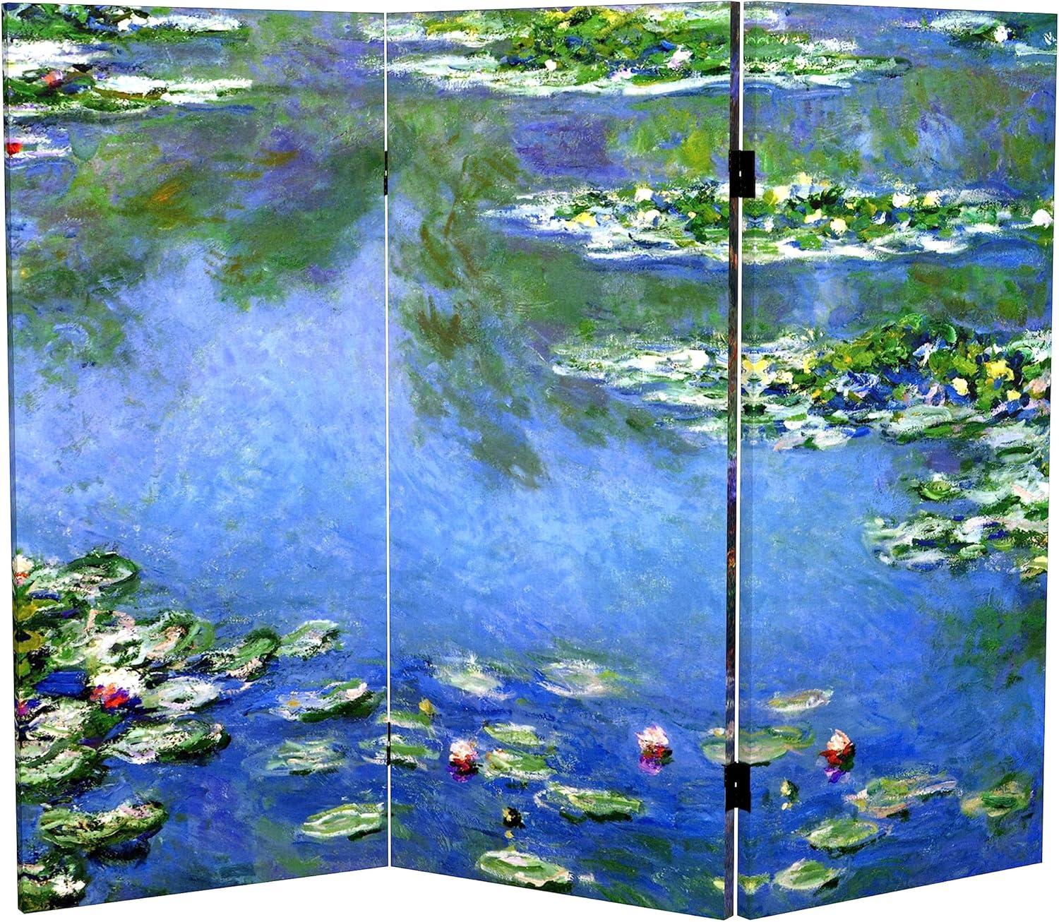 Monet Garden Multicolor Canvas Folding Screen