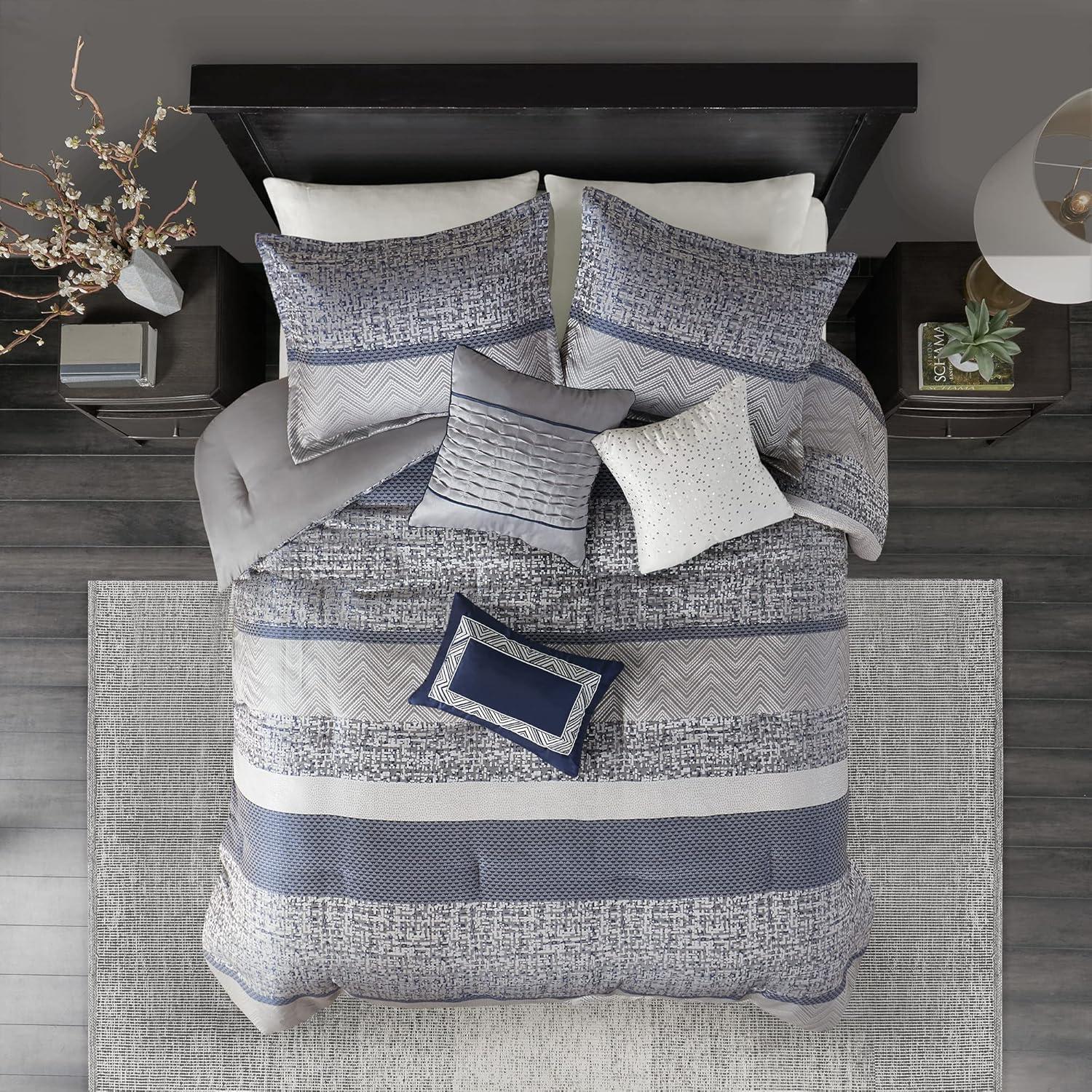 Madison Park Rhapsody 7 Piece Jacquard Comforter Set