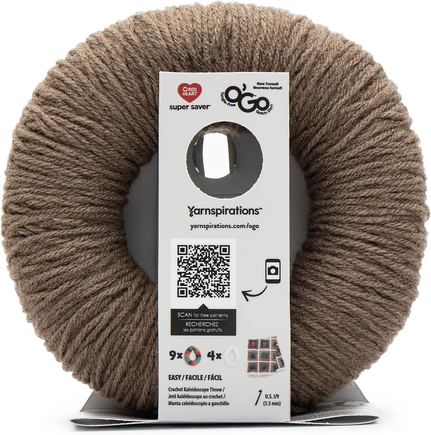 Red Heart Super Saver® O'Go™ 4 Medium Acrylic Yarn, Café Latte 7oz/198g, 364 Yards