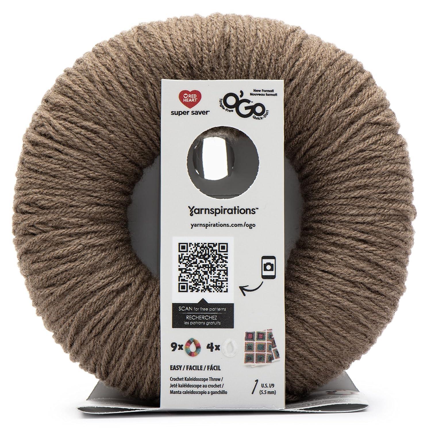 Red Heart Super Saver® O'Go™ 4 Medium Acrylic Yarn, Café Latte 7oz/198g, 364 Yards