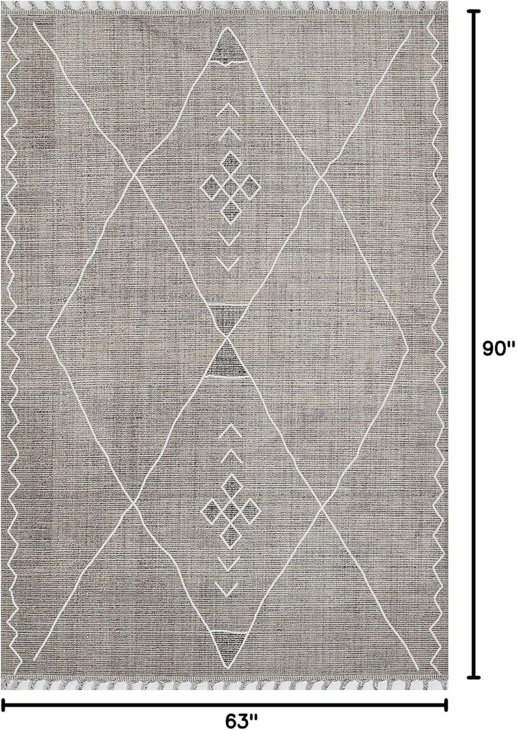 Momeni Rabat Polyester Grey Area Rug 5'3" X 7'6"