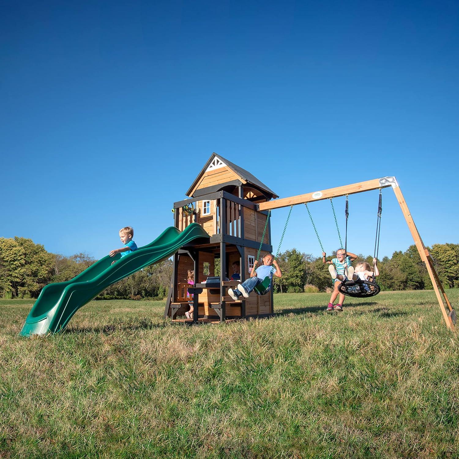 Backyard Discovery Canyon Creek All Cedar Swing Set