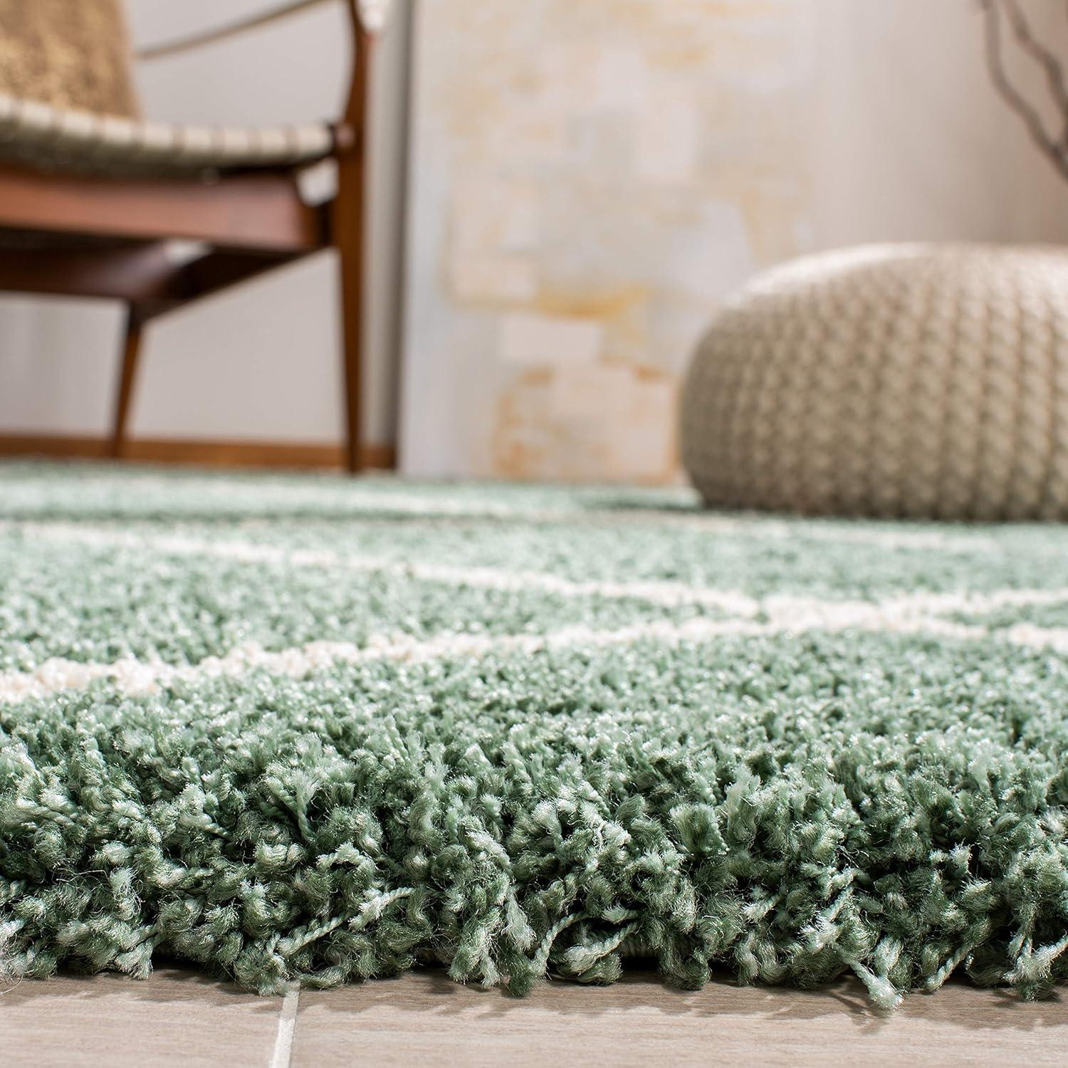 Hudson Shag SGH281 Power Loomed Indoor Area Rug - Green/Ivory - 8'x10' - Safavieh