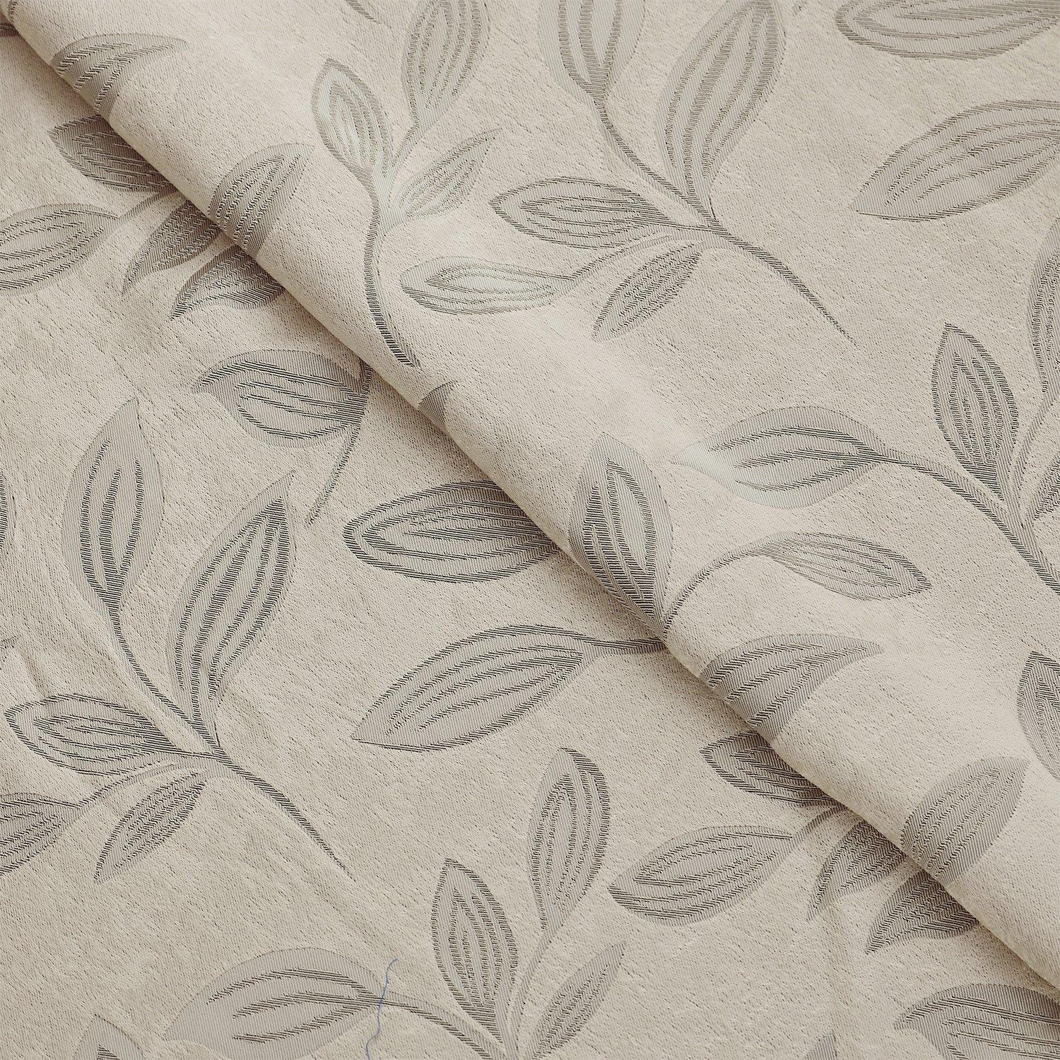 Superior Leaves Blackout Curtain Panel, 8 Grommets, Set of 2, 52" W x 96" L, Ivory