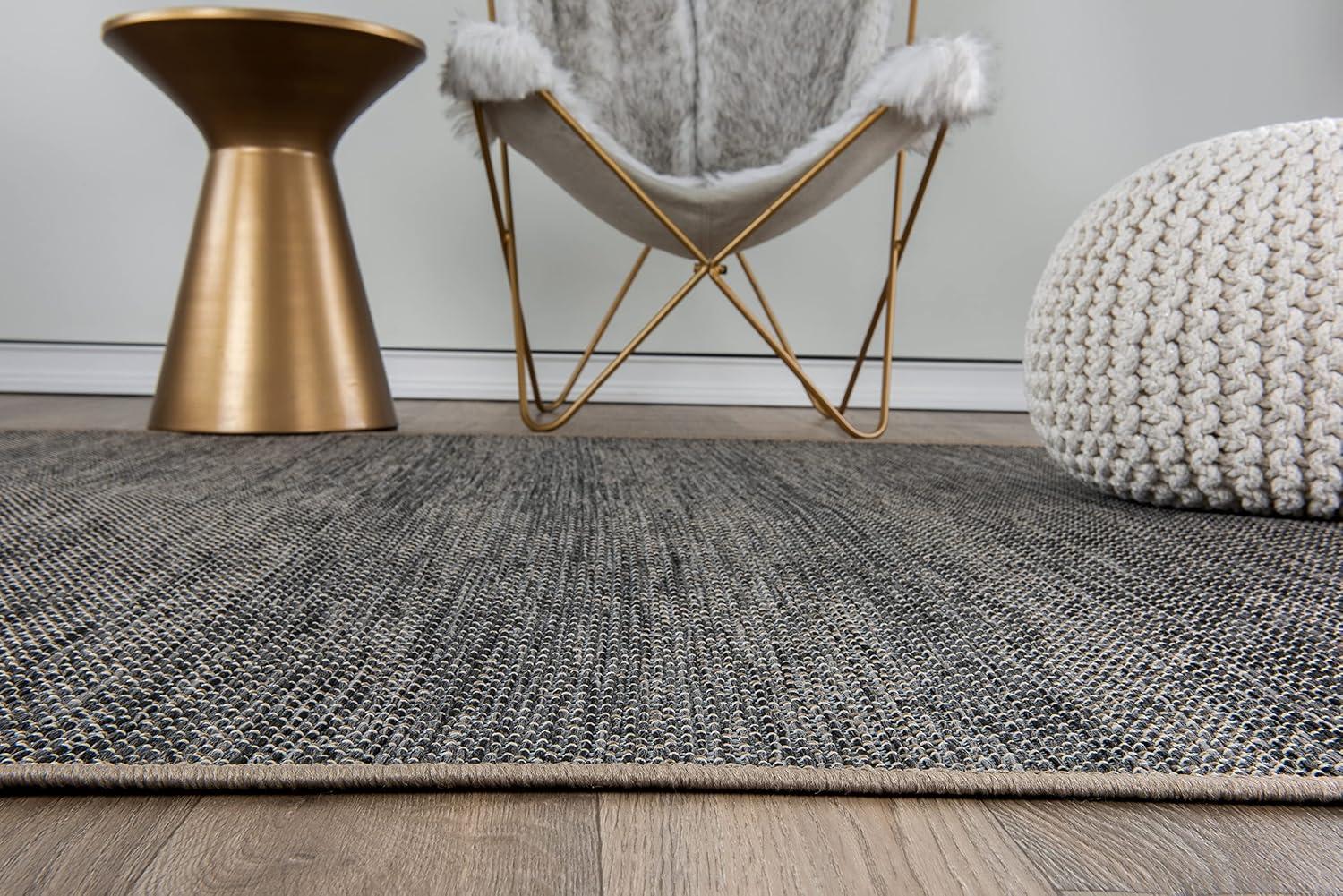 World Rug Gallery Contemporary Abstract Indoor/Outdoor Area Rug - Gray 5' x 7'
