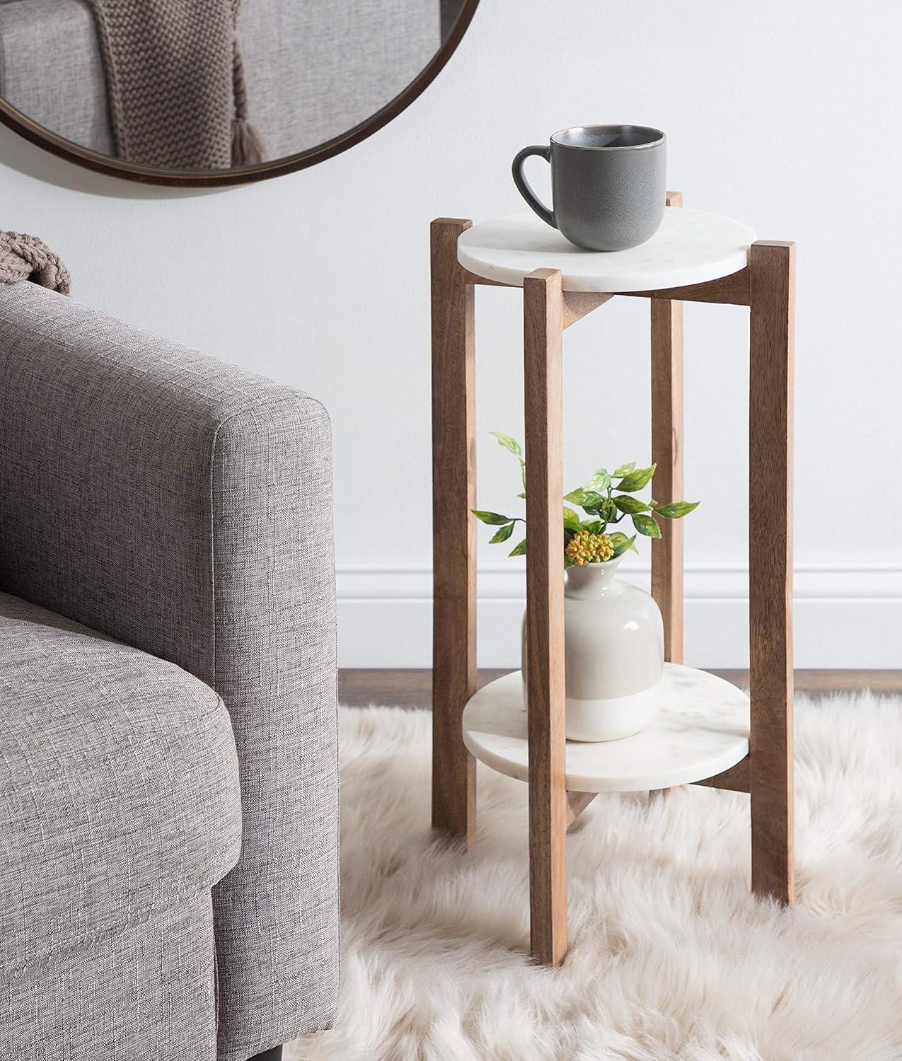 Kate and Laurel Moxley Square Wood Tea Table, 12x12x24, Natural