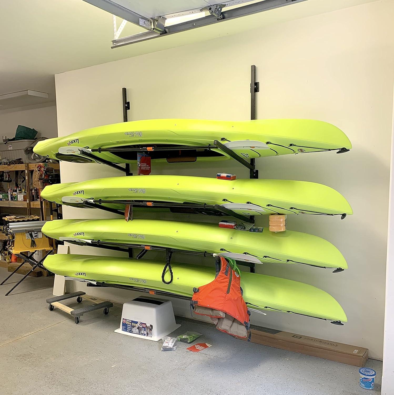 StoreYourBoard 4 Kayak Storage Rack, Wall Mounted Indoor Garage Organizer, Holds up to 400 lbs.