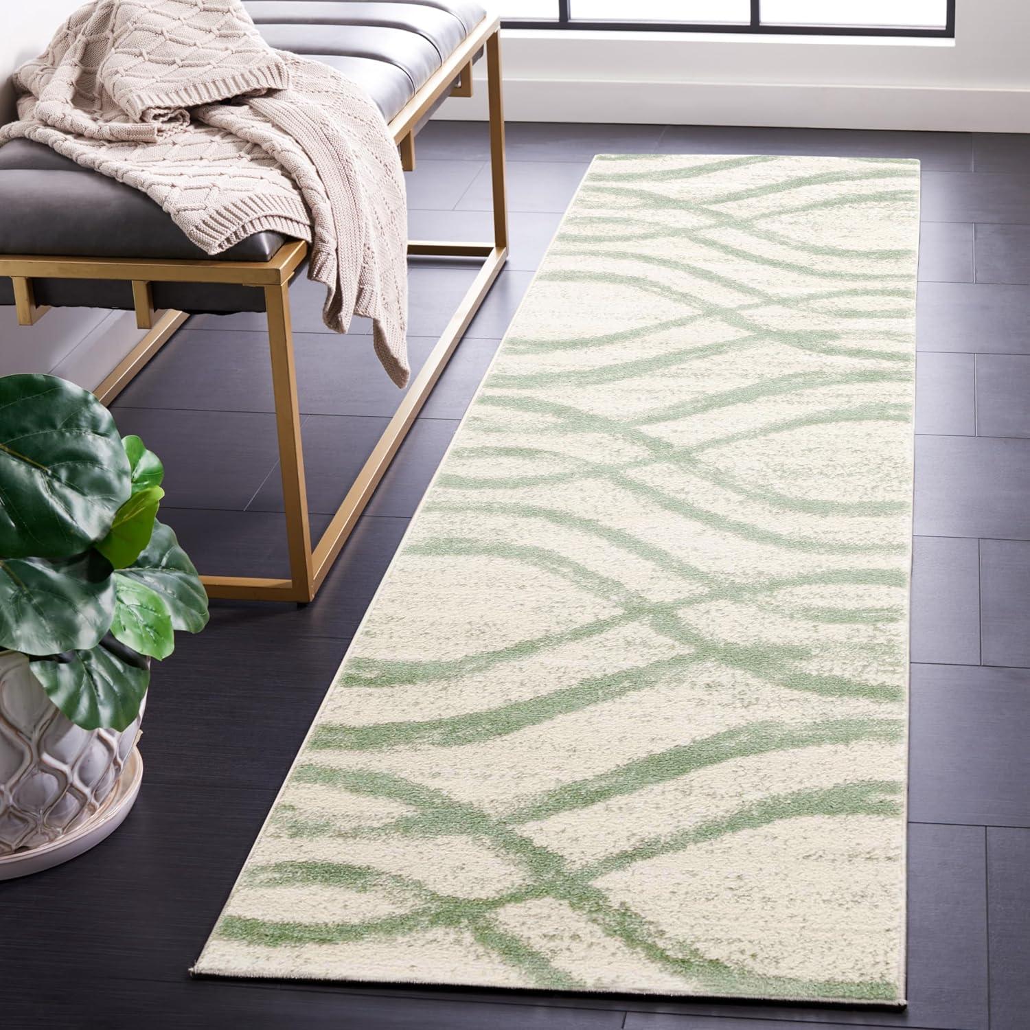 Adirondack ADR125 Machine Made Indoor Area Rug - Sage/Cream - 5'x5' - Safavieh