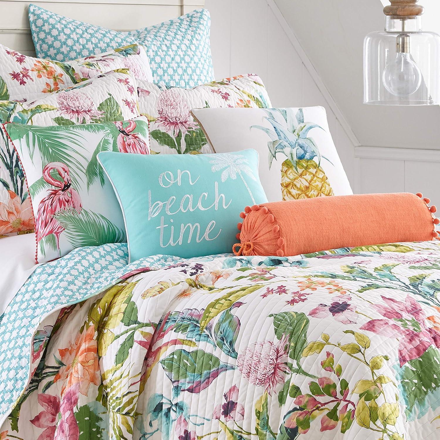 Malana Tropical Quilt Set - King Quilt and Two King Pillow Shams Multi - Levtex Home
