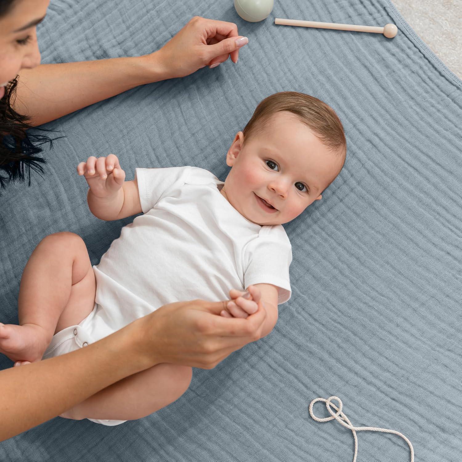 Baby Muslin Blanket, Large 40" X 40" By Comfy Cubs