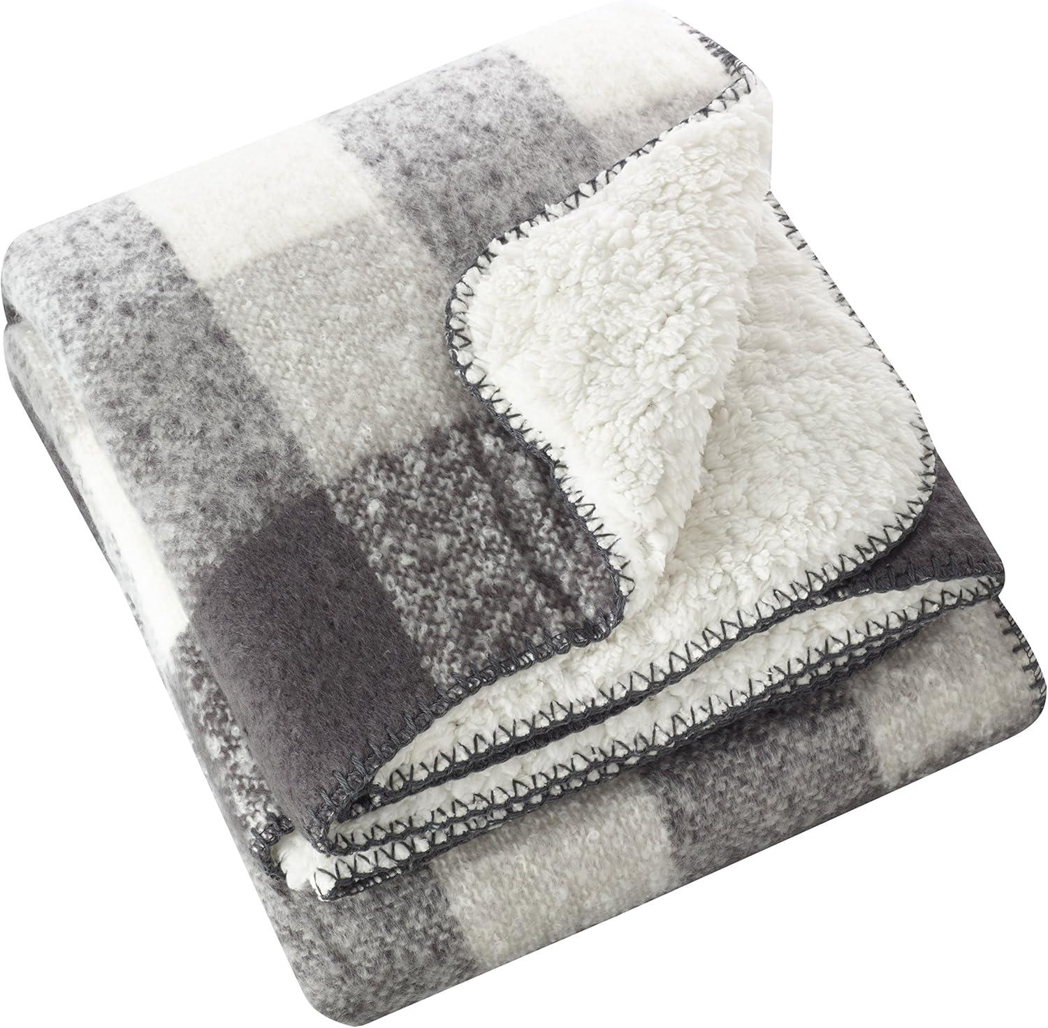 50"x60" Faux Mohair Design Faux Shearling Throw Blanket Gray - Saro Lifestyle