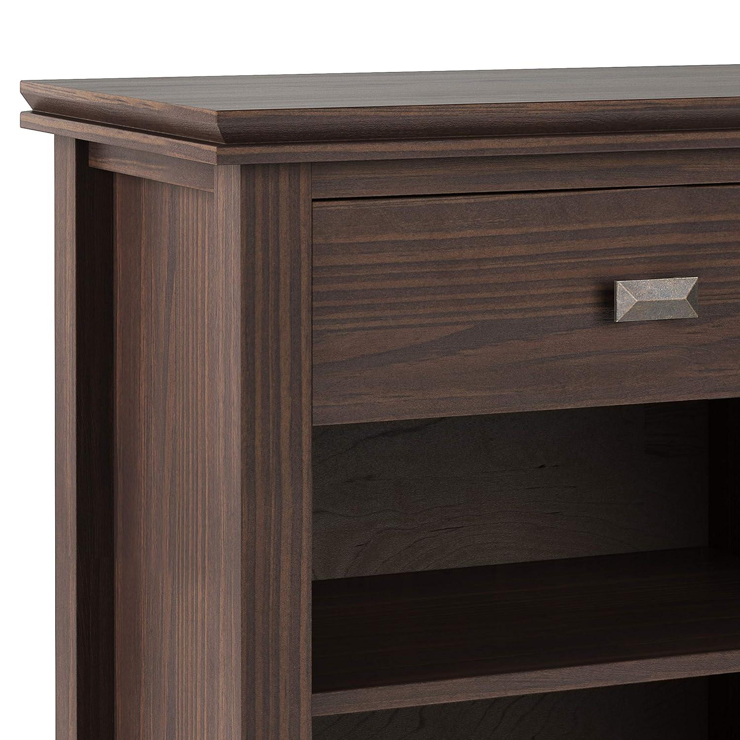 Simpli Home Artisan 24"W Solid Wood Nightstand with Drawer and Shelves