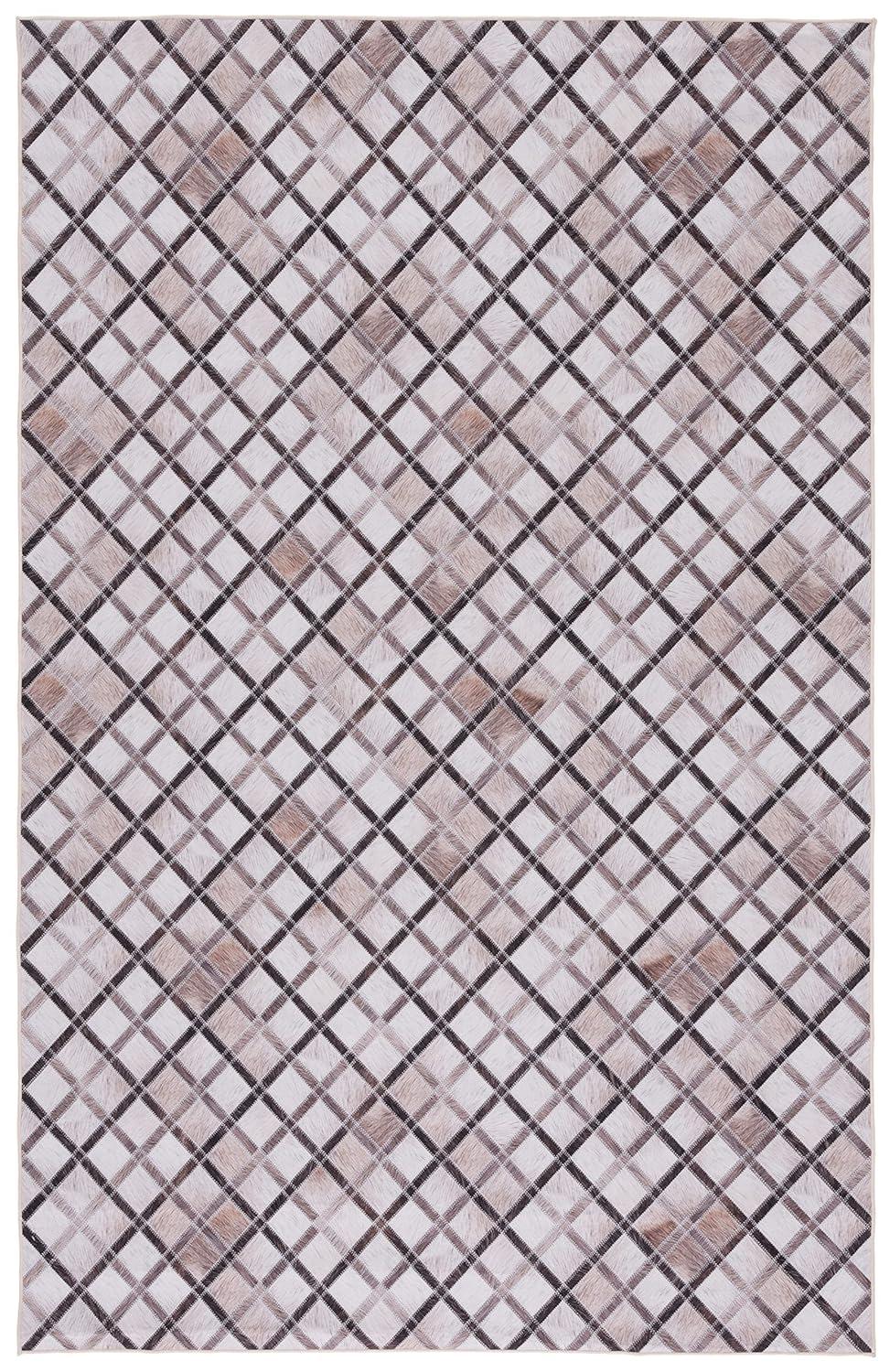 SAFAVIEH Faux Hide Cybill Diamond Area Rug, Beige/Brown, 9' x 12'