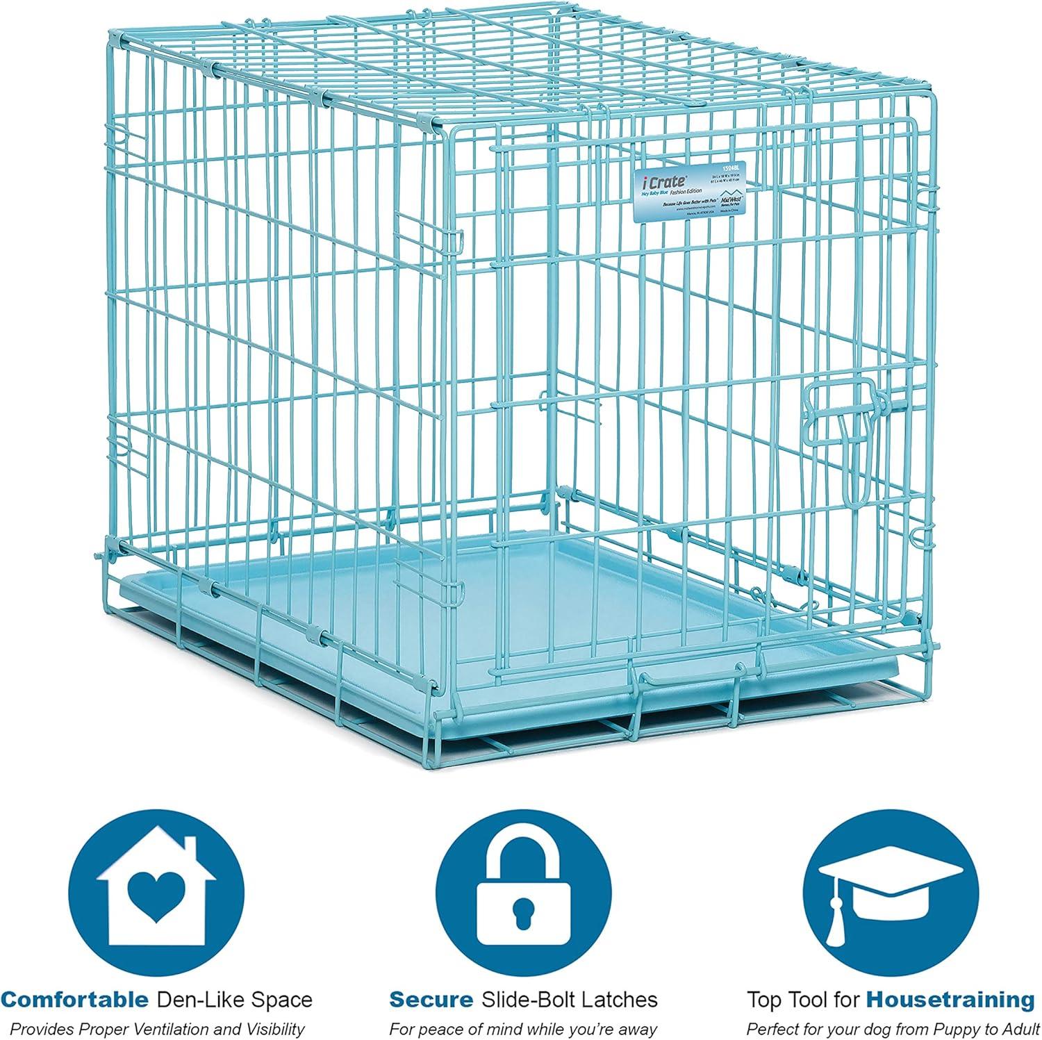 Midwest Homes For Pets MidWest Homes for Pets Folding Metal Dog Crate with Divider Panel & Leak Proof Tray