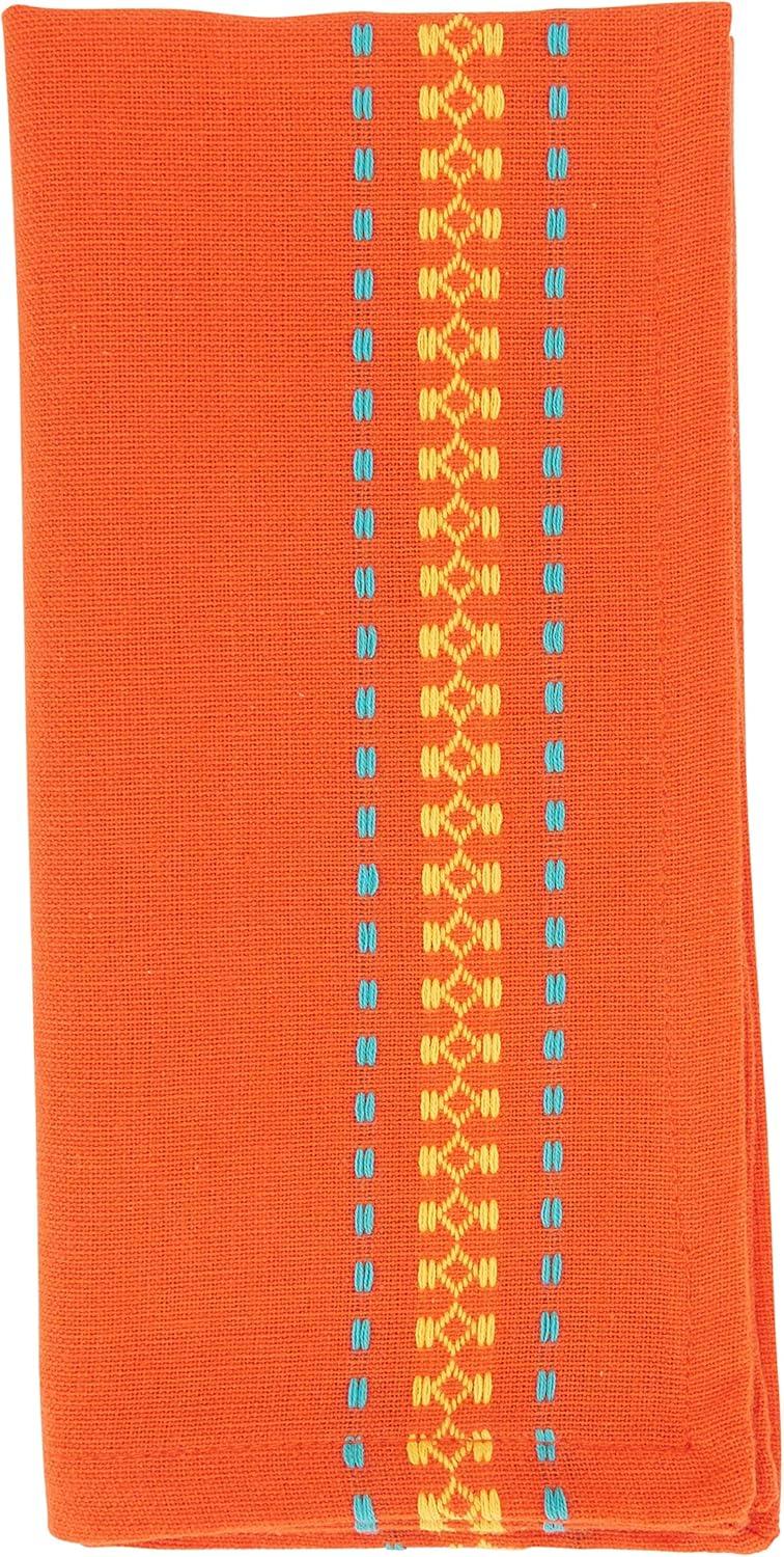 Tomato Cotton Dobby Border Table Napkins, Set of 4