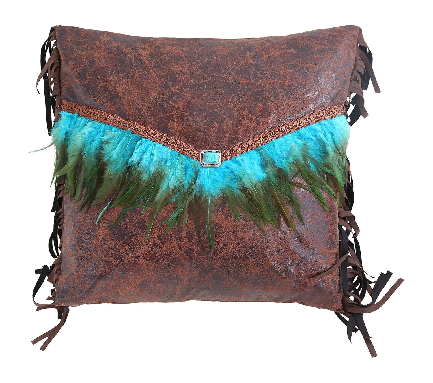 Carstens Turquoise Feather Envelope Pillow
