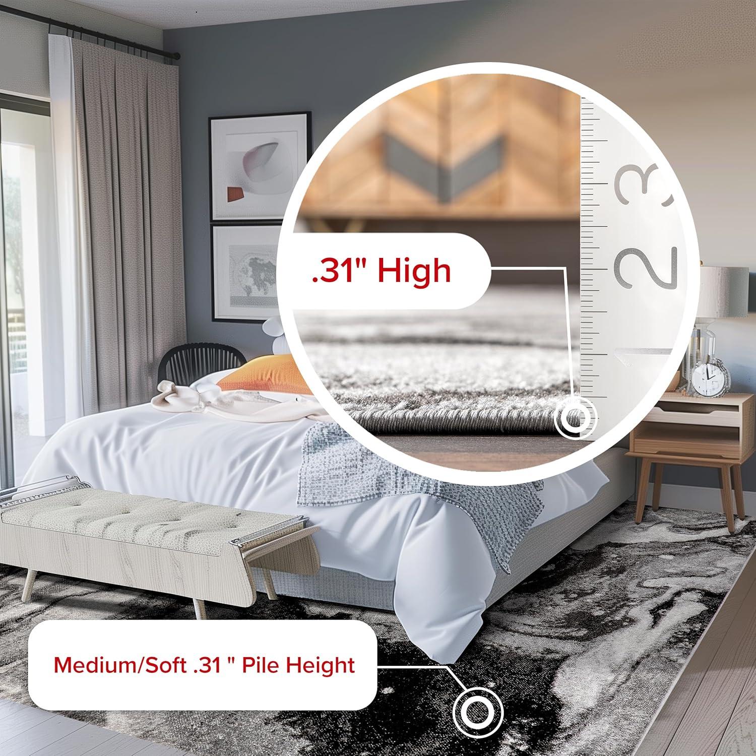 Nuloom Remona Abstract 9x12 Indoor Area Rug for Living Room Bedroom Dining Room Kitchen, Grey/Ivory