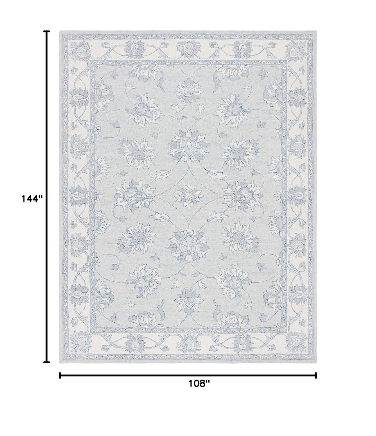 Micro-Loop MLP536 Hand Tufted Indoor Area Rug - Blue/Ivory - 9'x12' - Safavieh