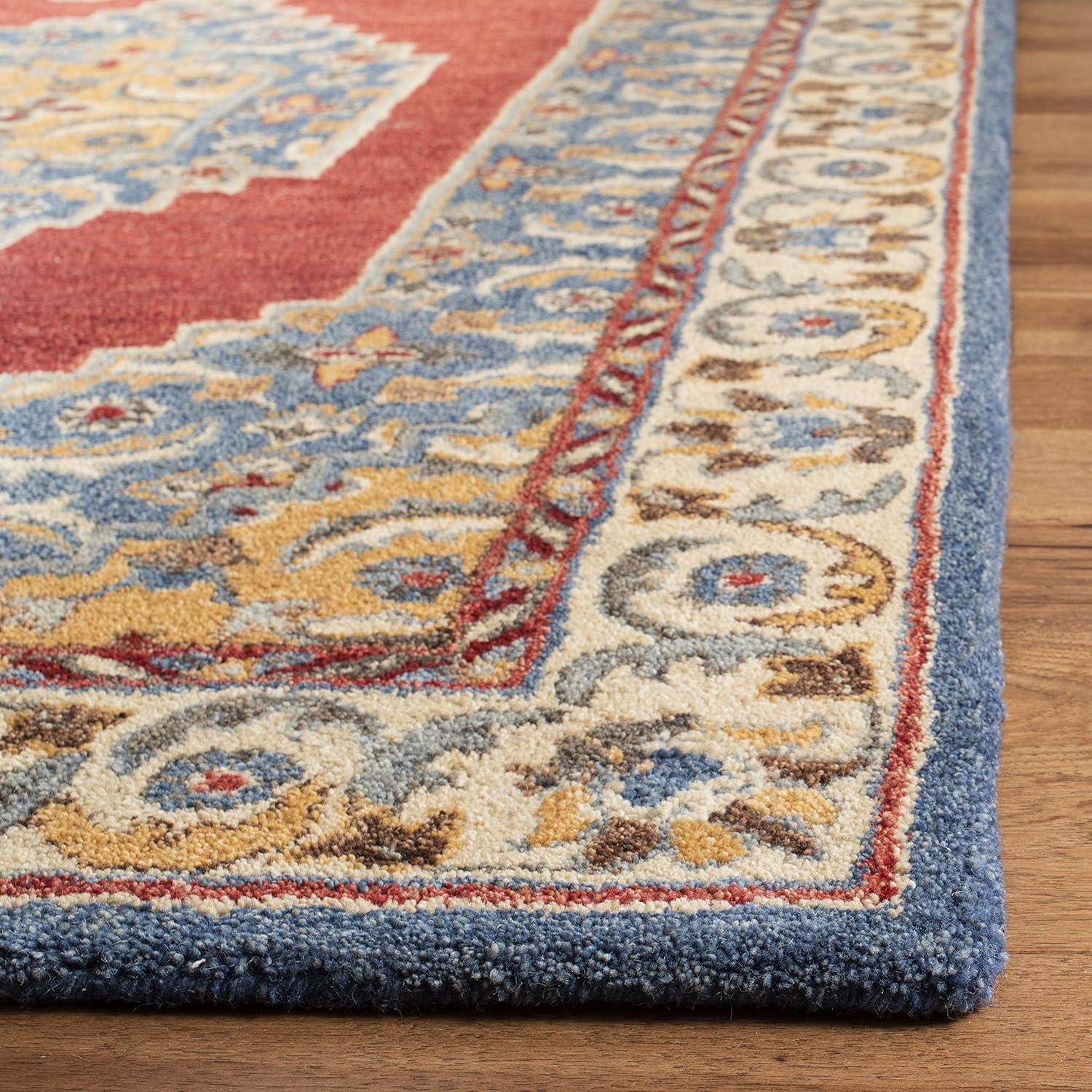 Antiquity AT505 Hand Tufted Area Rug - Blue/Red - 4'x6' - Safavieh.