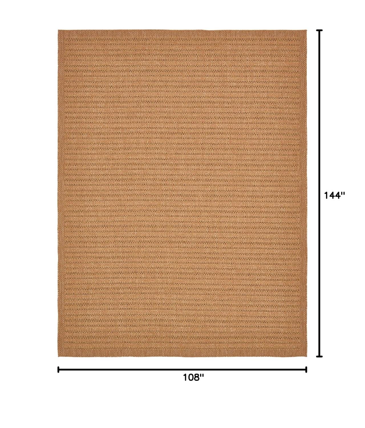 Unique Loom Outdoor Border Collection Area Rug - Checkered (9' x 12' Rectangle, Light Brown)