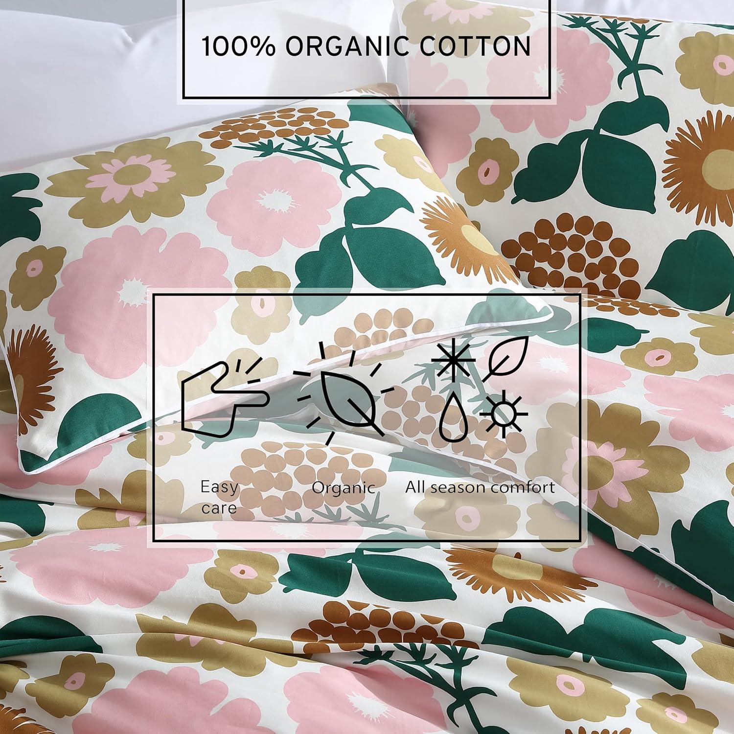 Marimekko Pieni Kukkatori Pink Cotton Duvet Cover Set