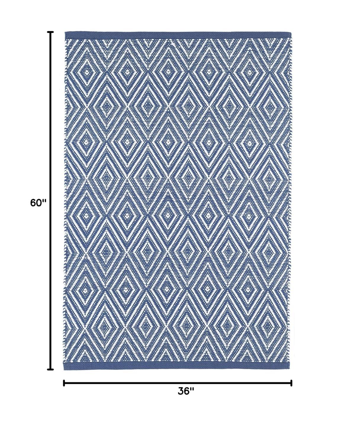 Diamond Denim/White Handwoven Indoor/Outdoor Rug