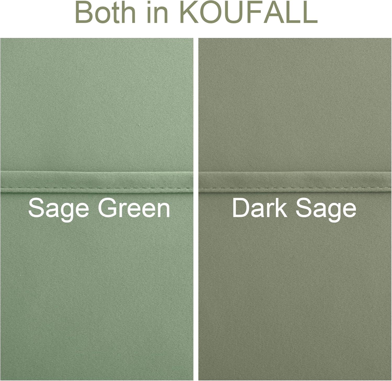 2 Pcs 84 Inch Heavy Insulated Blackout Curtain Panels Sage Green