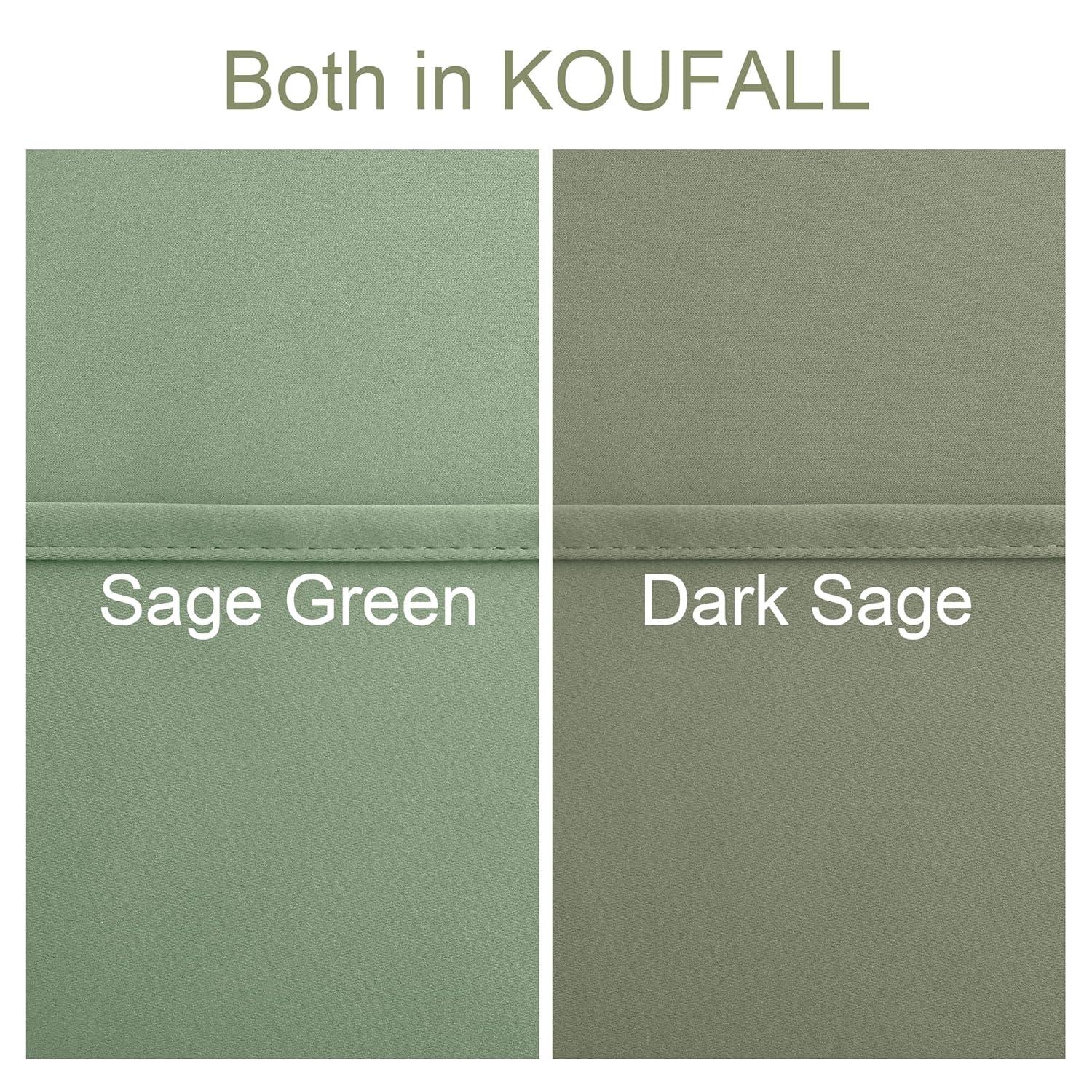 2 Pcs 84 Inch Heavy Insulated Blackout Curtain Panels Sage Green