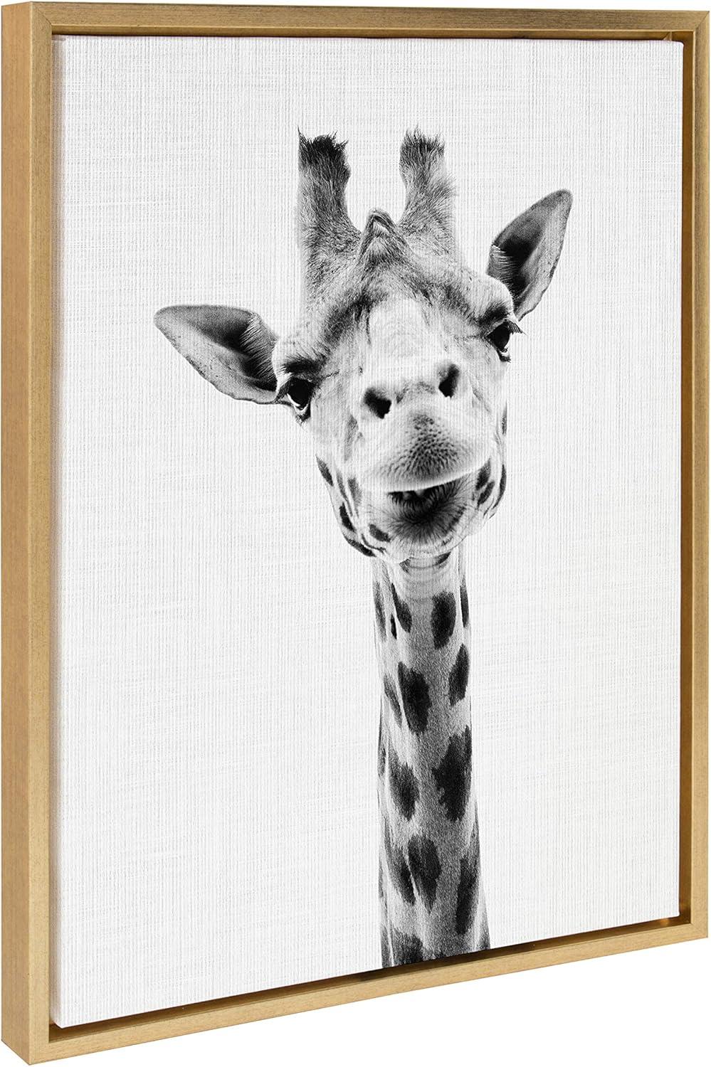 18" x 24" Sylvie Giraffe Framed Canvas by Simon Te Tai - Kate & Laurel All Things Decor