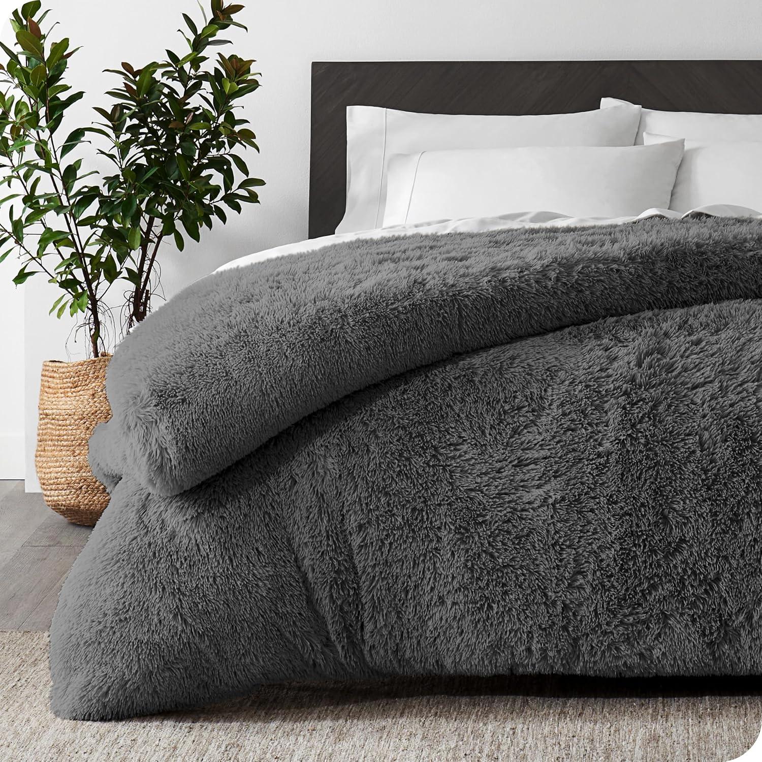 Bare Home Shaggy Fleece Plush Duvet Cover