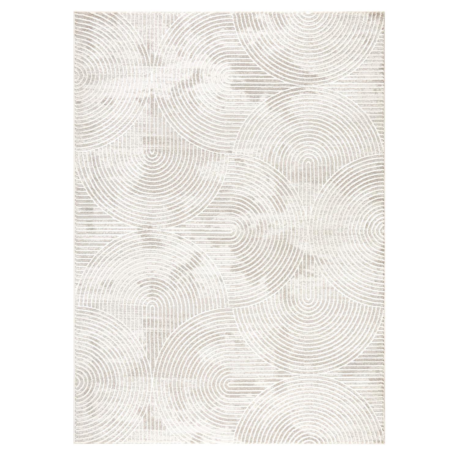 TOWN & COUNTRY Luxe Maya Soft Arches Neutral Indoor Area Rug with High-Low Texture, Ivory/Greige