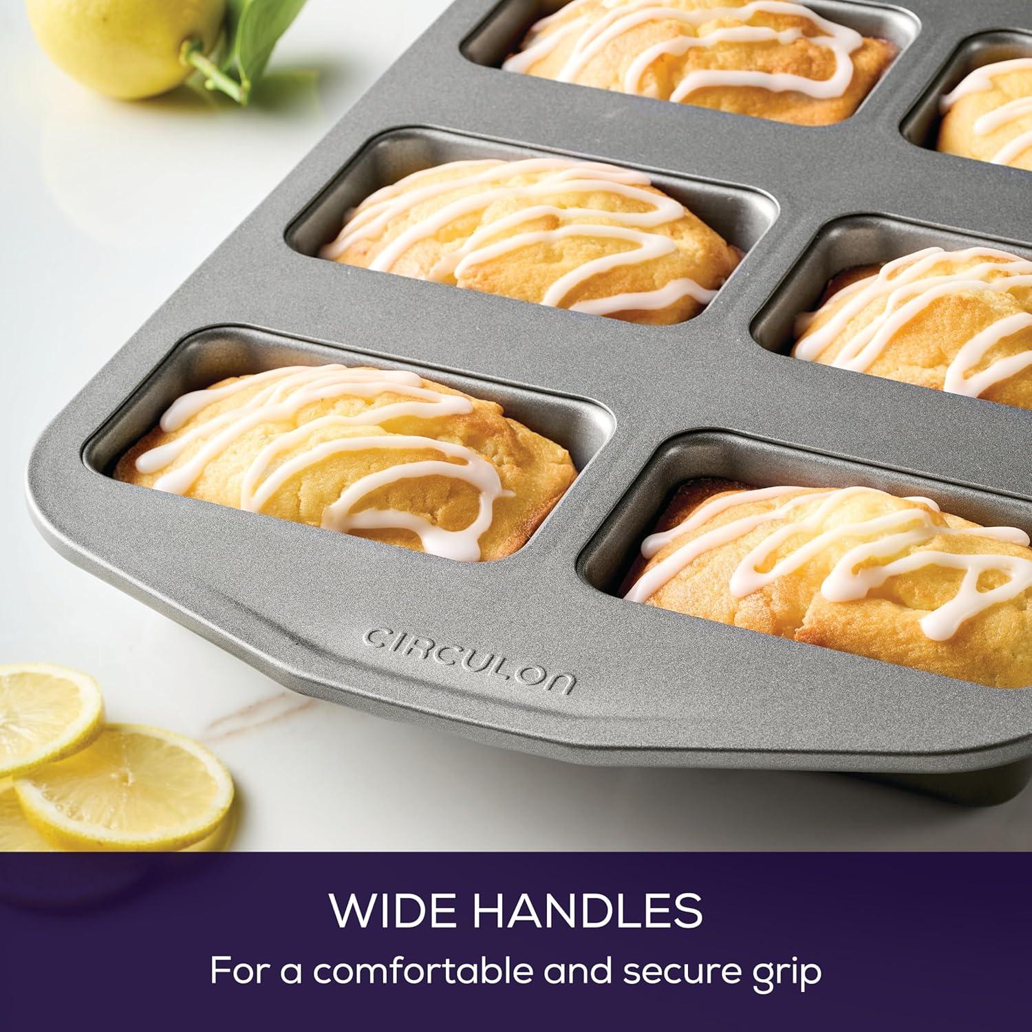 Circulon Circulon Nonstick Bakeware Mini Loaf Pan, 6-Cup, Gray