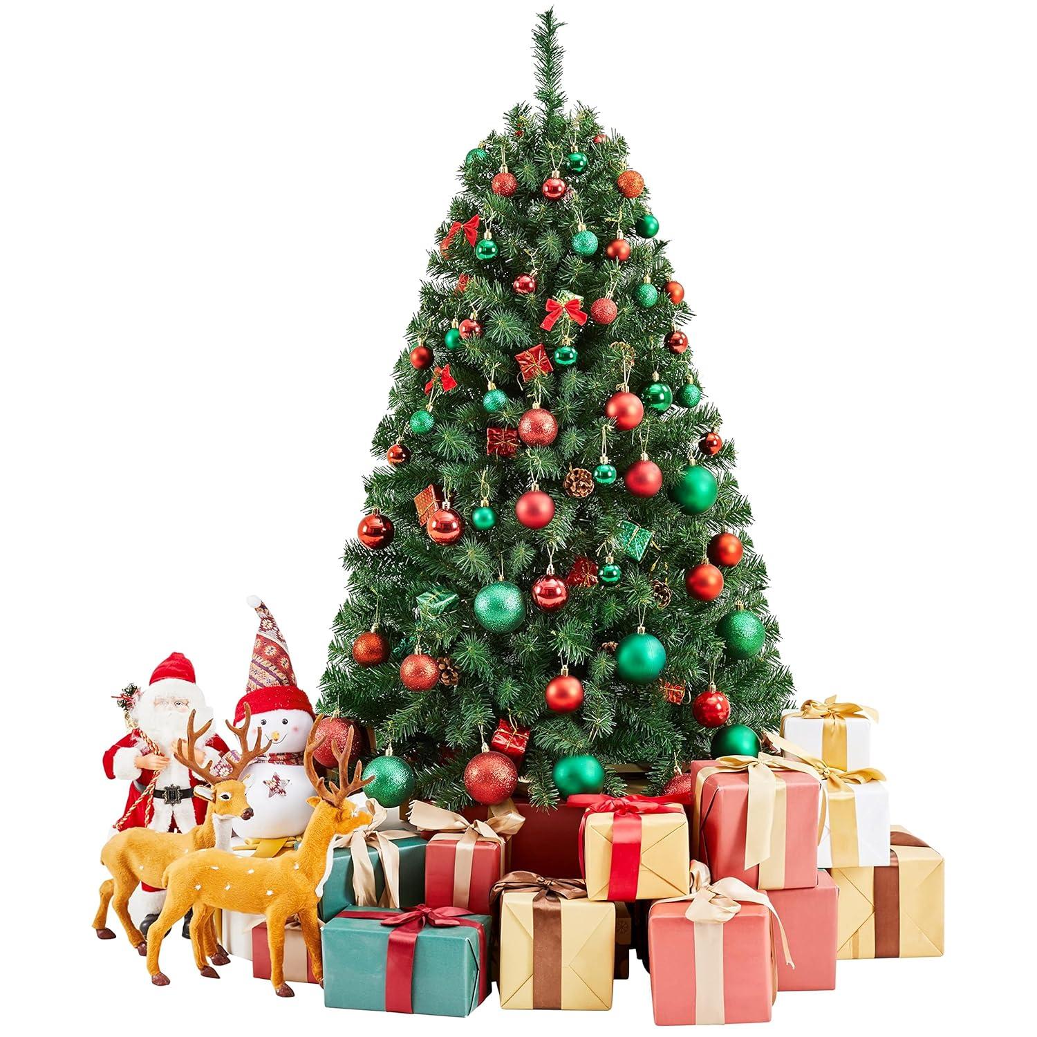 Yaheetech 4.5ft Hinged Spruce Artificial Christmas Tree Holiday Decoration with PVC Tips, Green