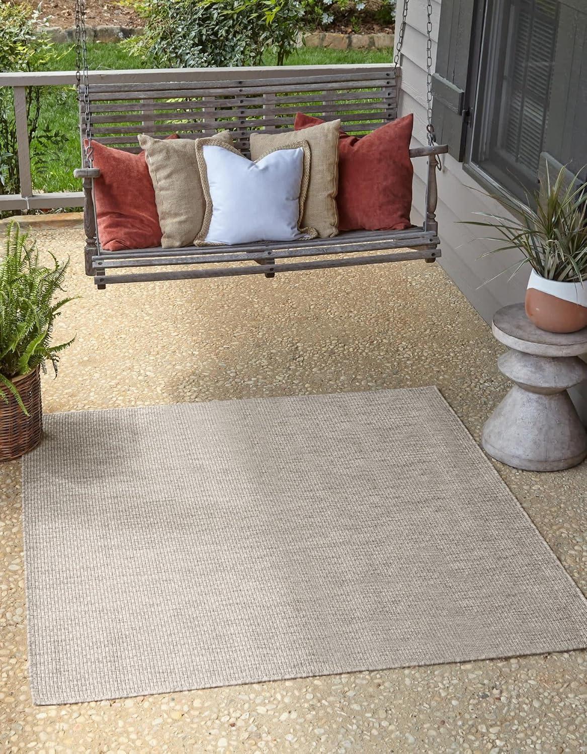 Unique Loom Outdoor Solid Solid Woven Area Rug