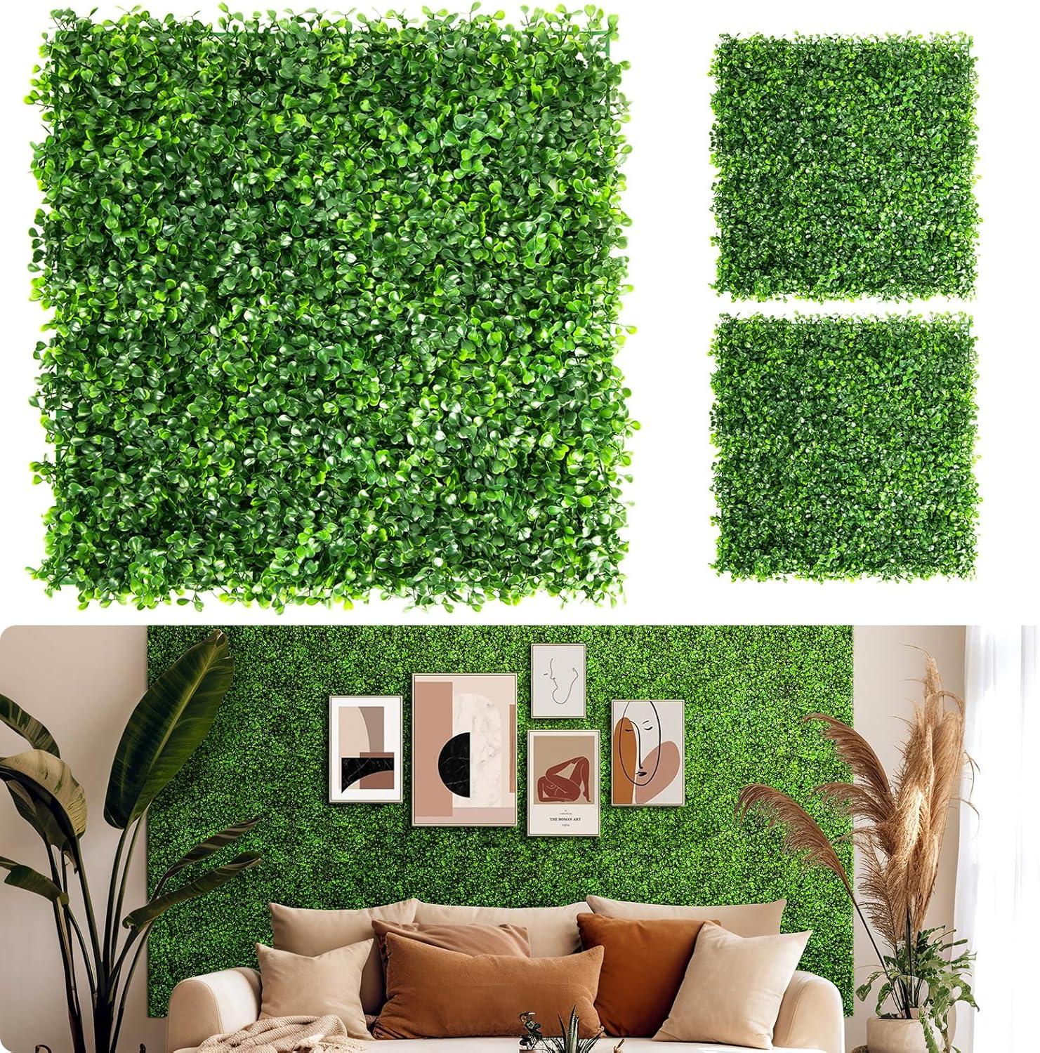 10'' x 10'' Green Artificial Boxwood Hedge Panels