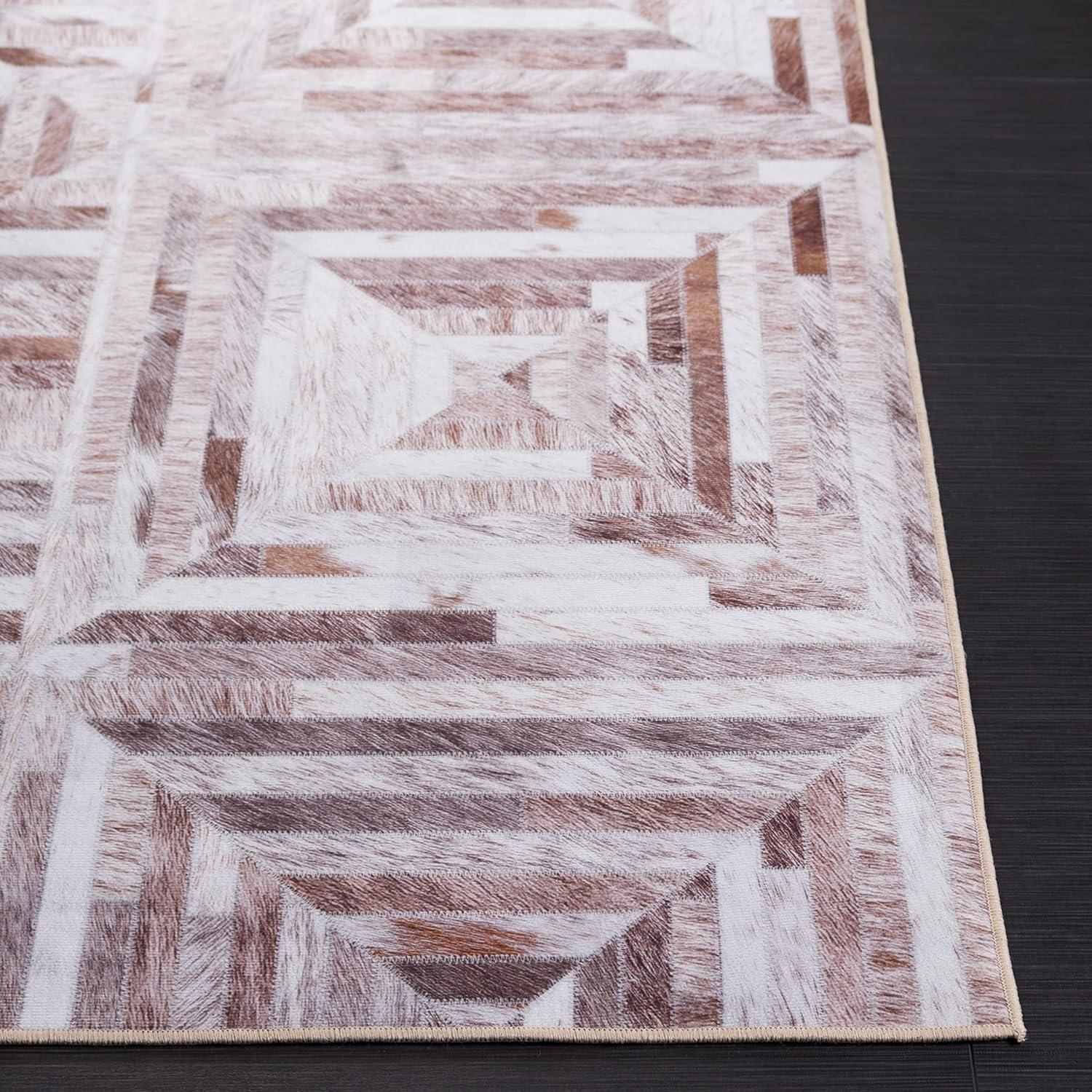 Faux Hide FAH549 Power Loomed Machine Washable Area Rug - Beige/Brown - 8'x10' - Safavieh.