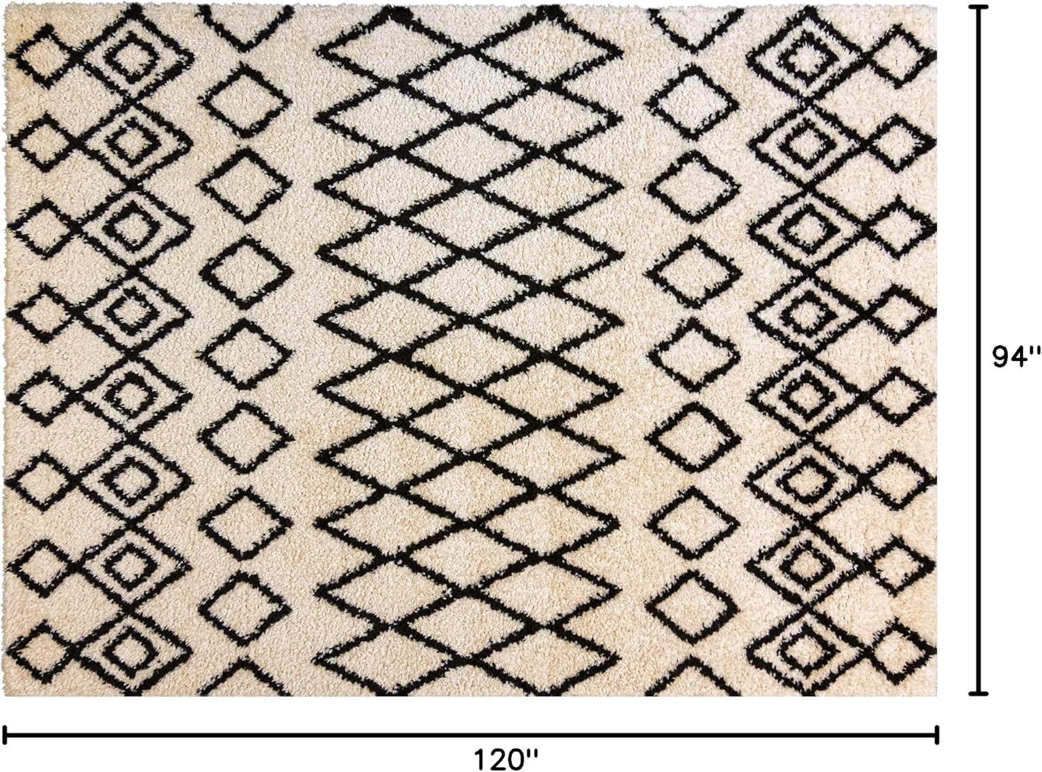 Gertmenian Thayer Jamila Bohemian Geometric Bedroom Livingroom Easy Care Plush Microfiber Shag Indoor Area Rug